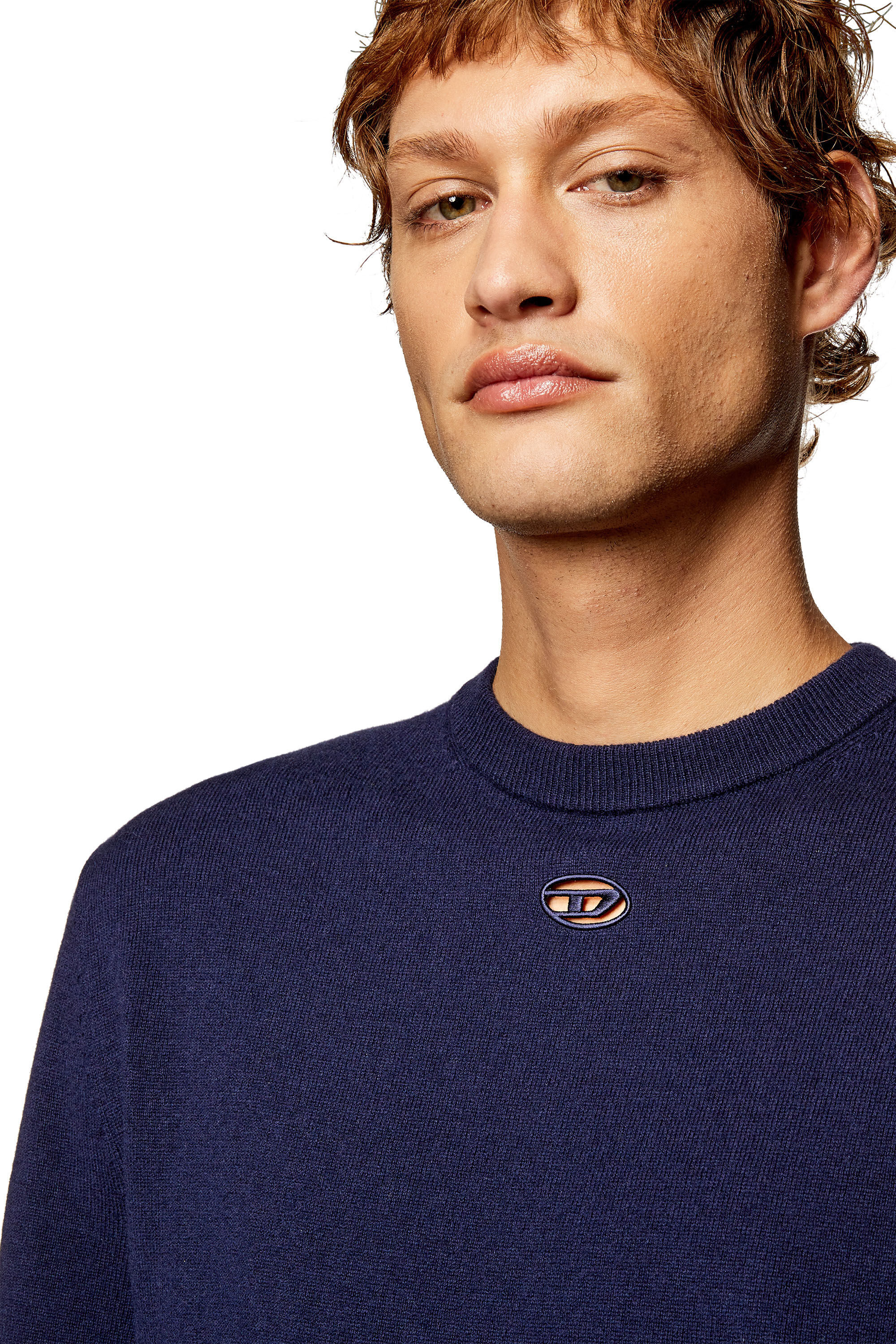 Diesel - K-VIERI, Man's Wool and cashmere jumper in Dark Blue - 5