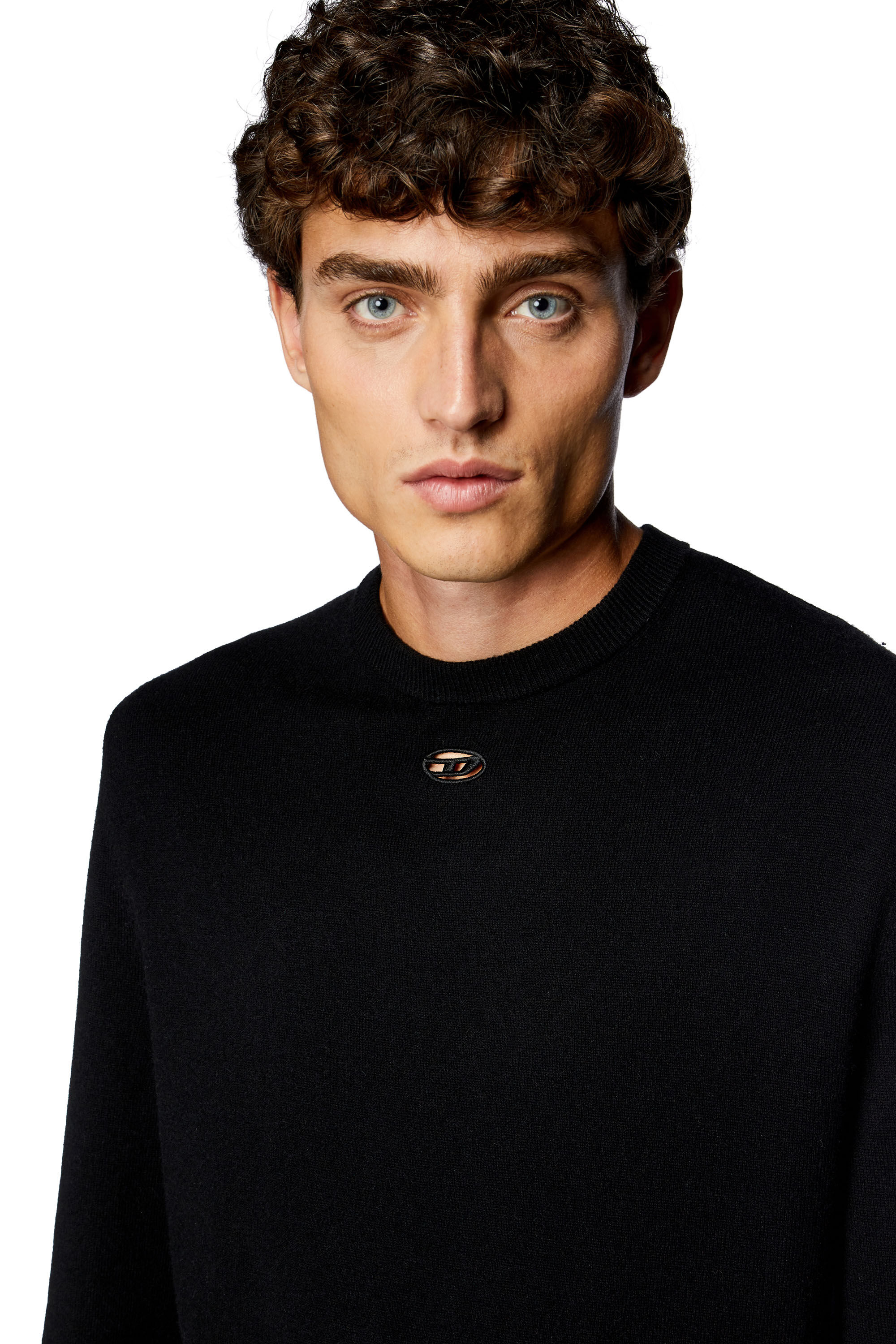 Diesel - K-VIERI, Man's Wool and cashmere jumper in Black - 5