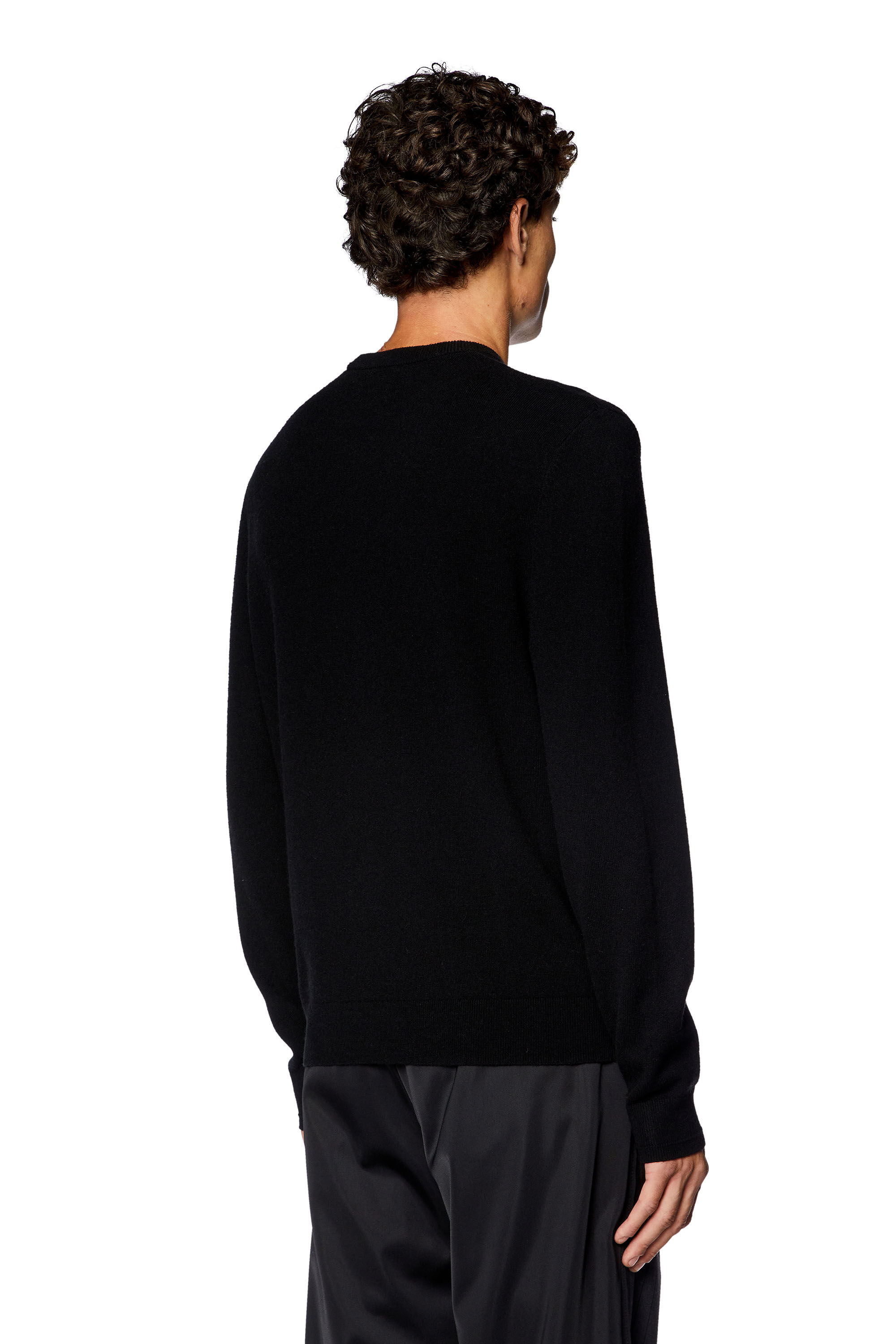 Diesel - K-VIERI, Man's Wool and cashmere jumper in Black - 4