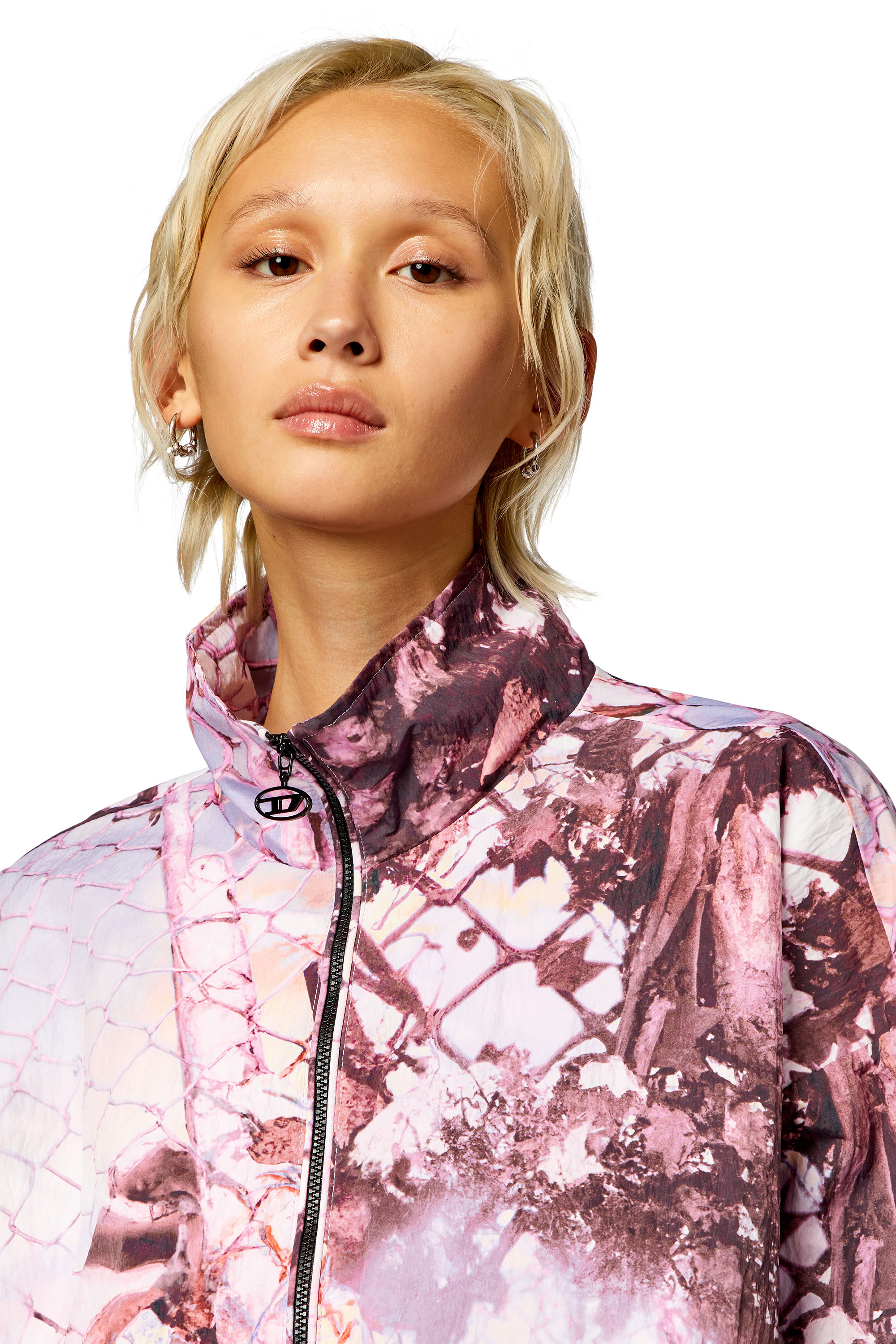 Diesel - G-WINDOR-N1, Woman Nylon windbreaker with abstract print in Pink - Image 5