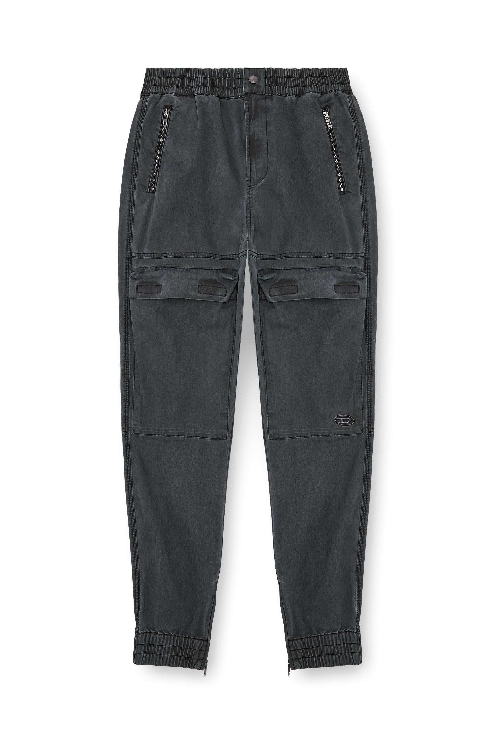 Diesel - P-RIDE, Woman's Cargo track pants in micro-twill in Black - 2