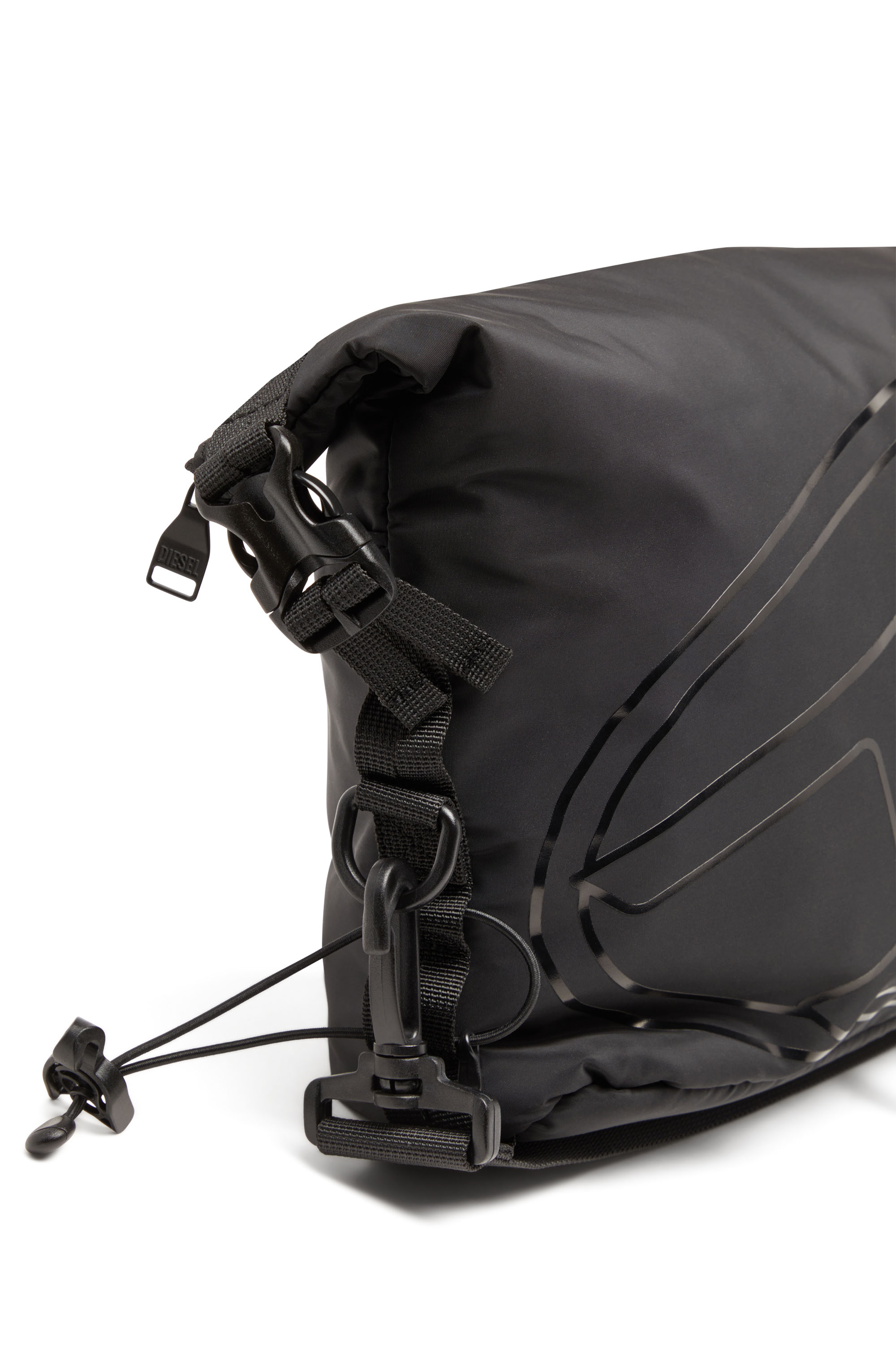Diesel - DRAPE CROSSBODY, Man Drape-Nylon crossbody bag with Oval D print in Black - Image 5