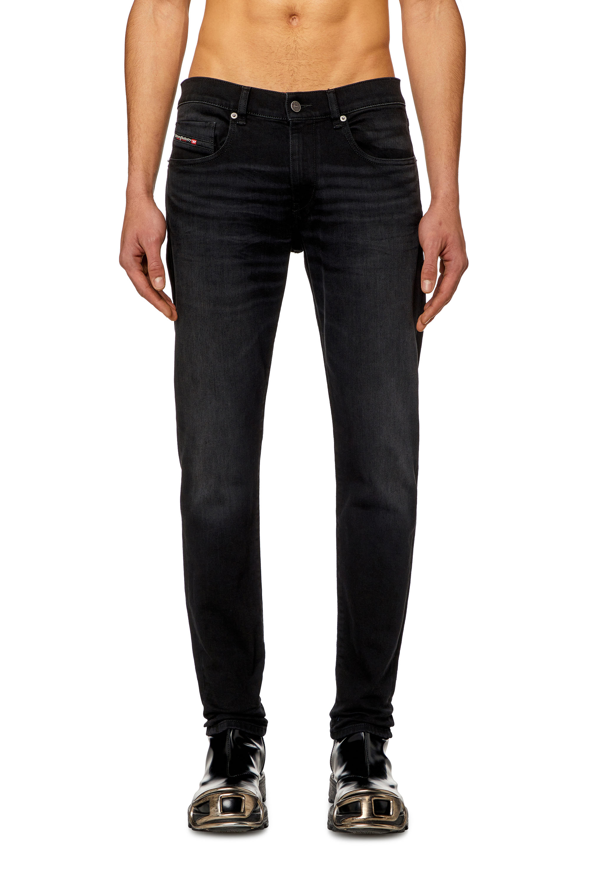 Diesel - Man Slim Jeans 2019 D-Strukt 09H32, Black/Dark grey - Image 1