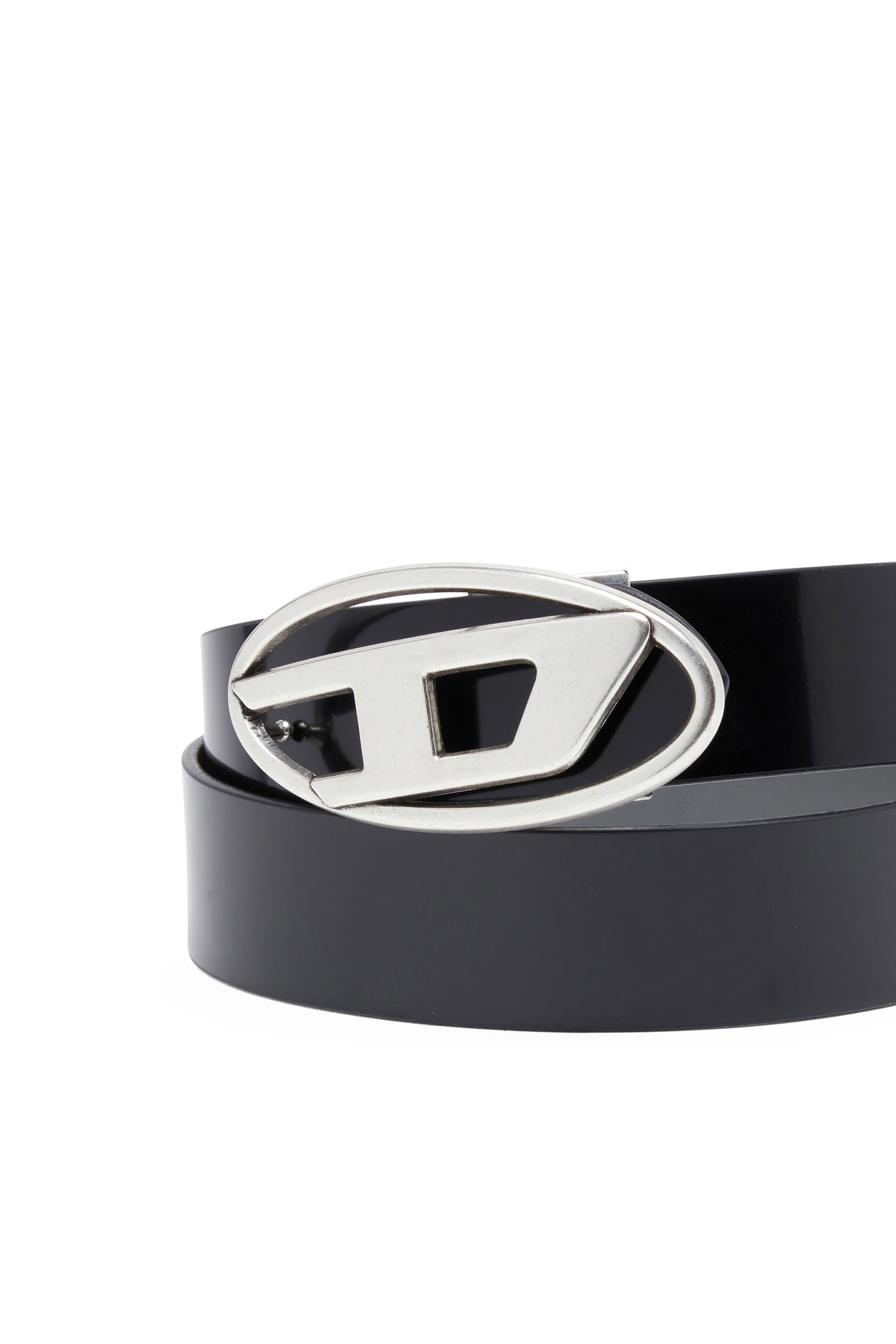 Diesel - B-1DR REV II, Man's Reversible belt in matte and shiny leather in Black - 3