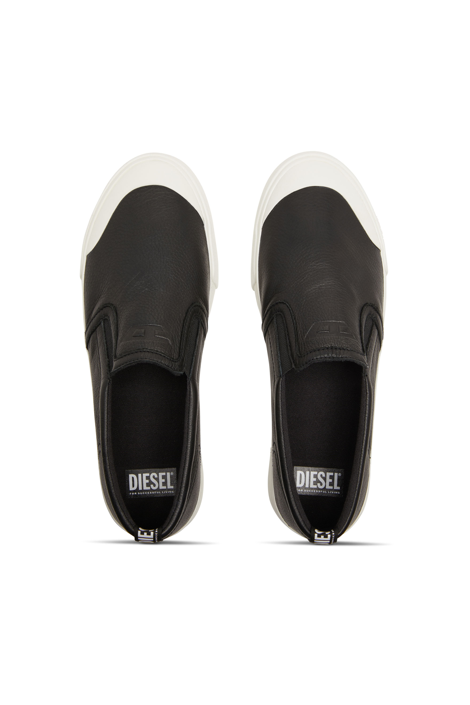 Diesel - S-ATHOS SLIP ON, Man S-Athos-Slip-on sneakers in plain leather in Black - Image 5