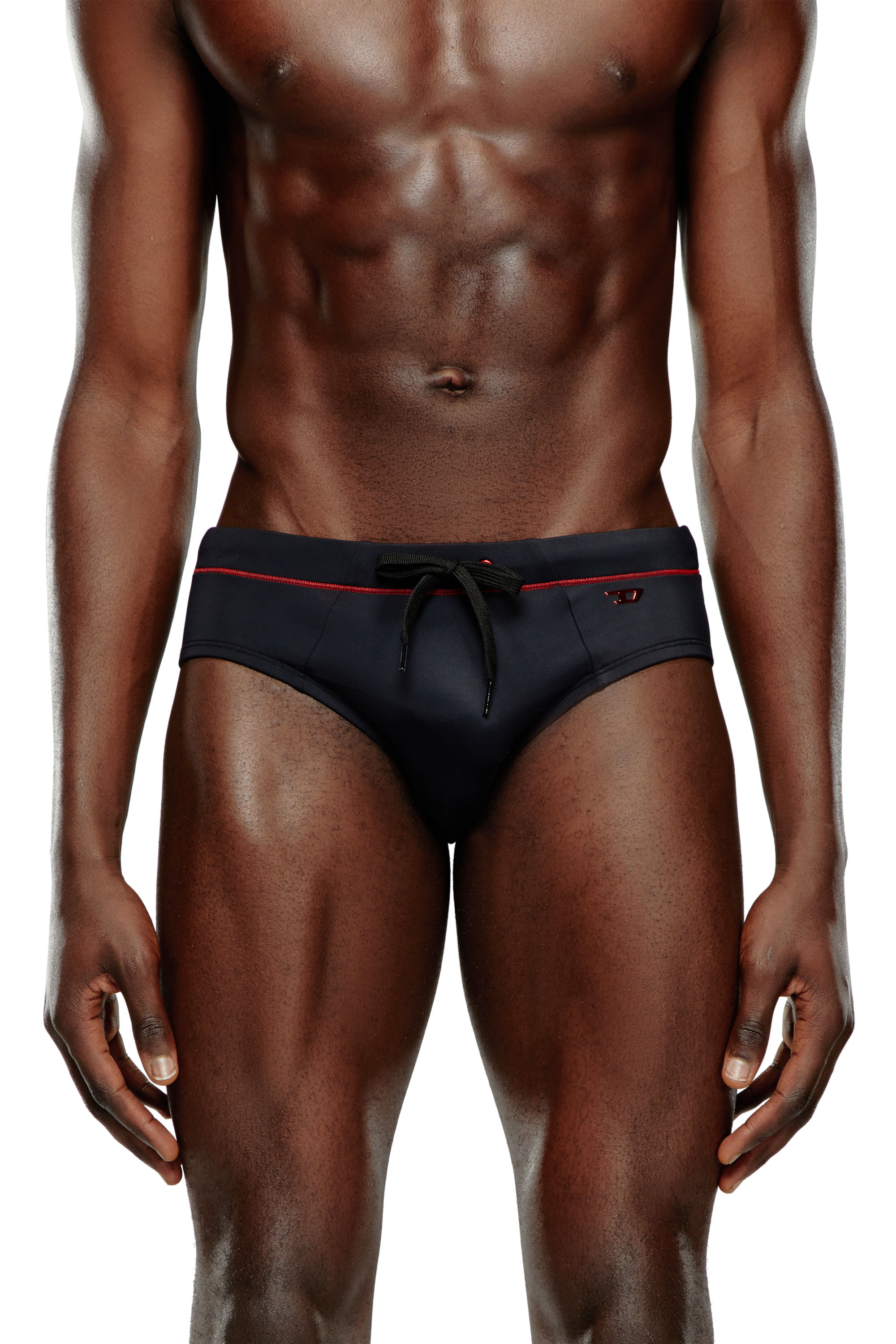 Diesel - BMBR-ALFIE, Man Swim briefs with D logo in Black - Image 2