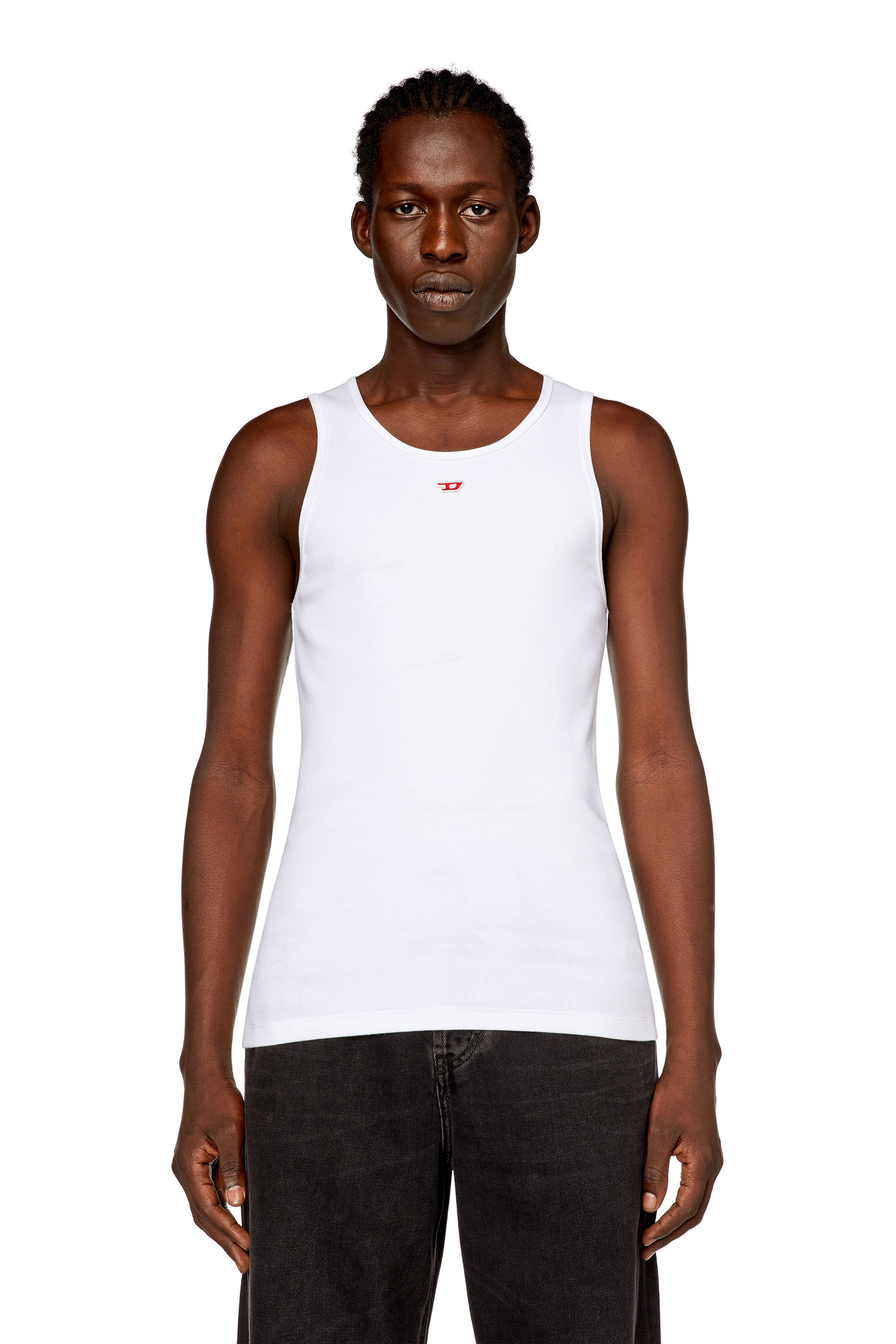 Diesel - T-LIFTY-D, Man Tank top with mini D logo patch in White - Image 4