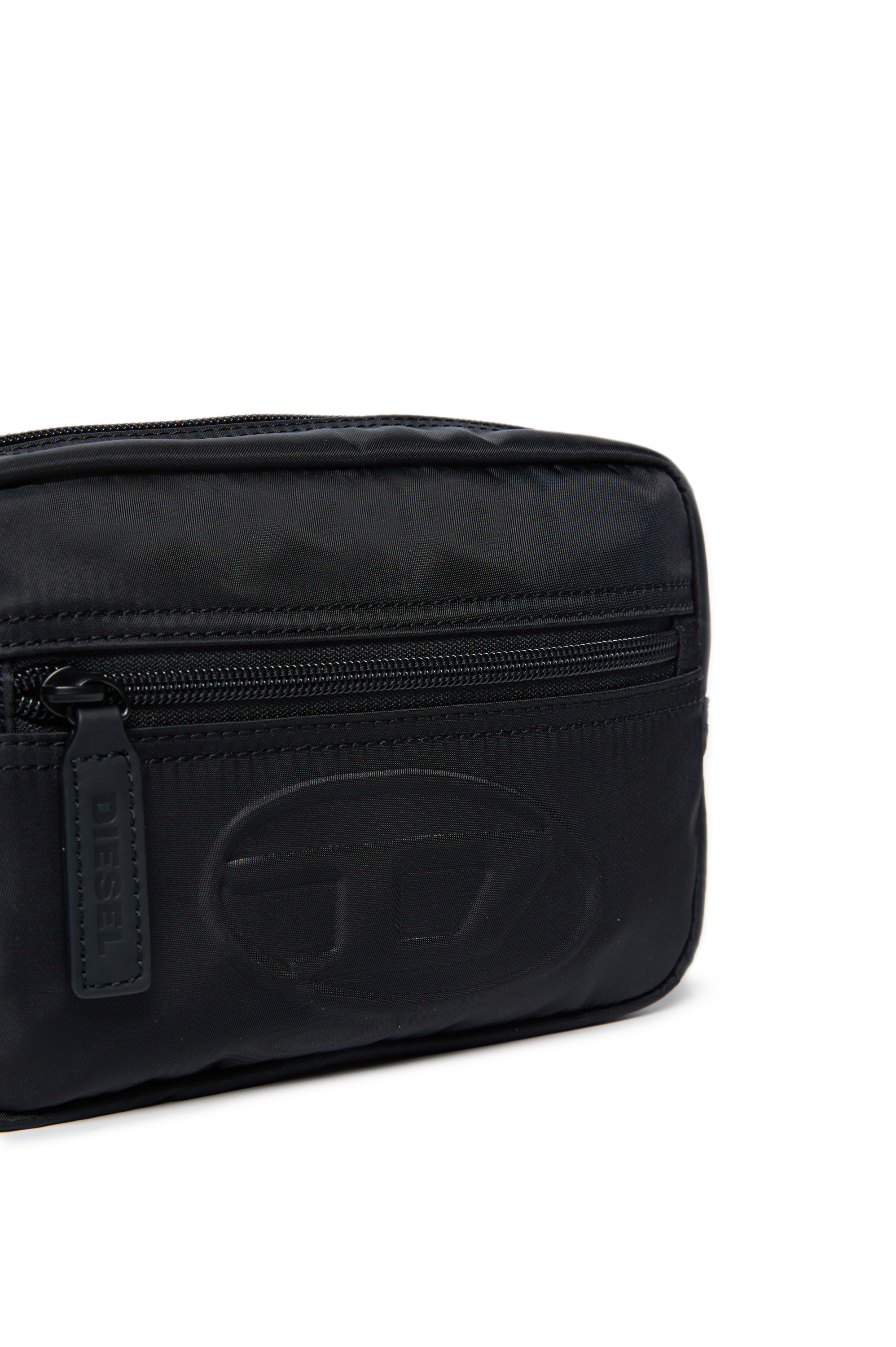 Diesel - WDEMBOSSED, Unisex Nylon belt bag with embossed logo in Black - Image 4