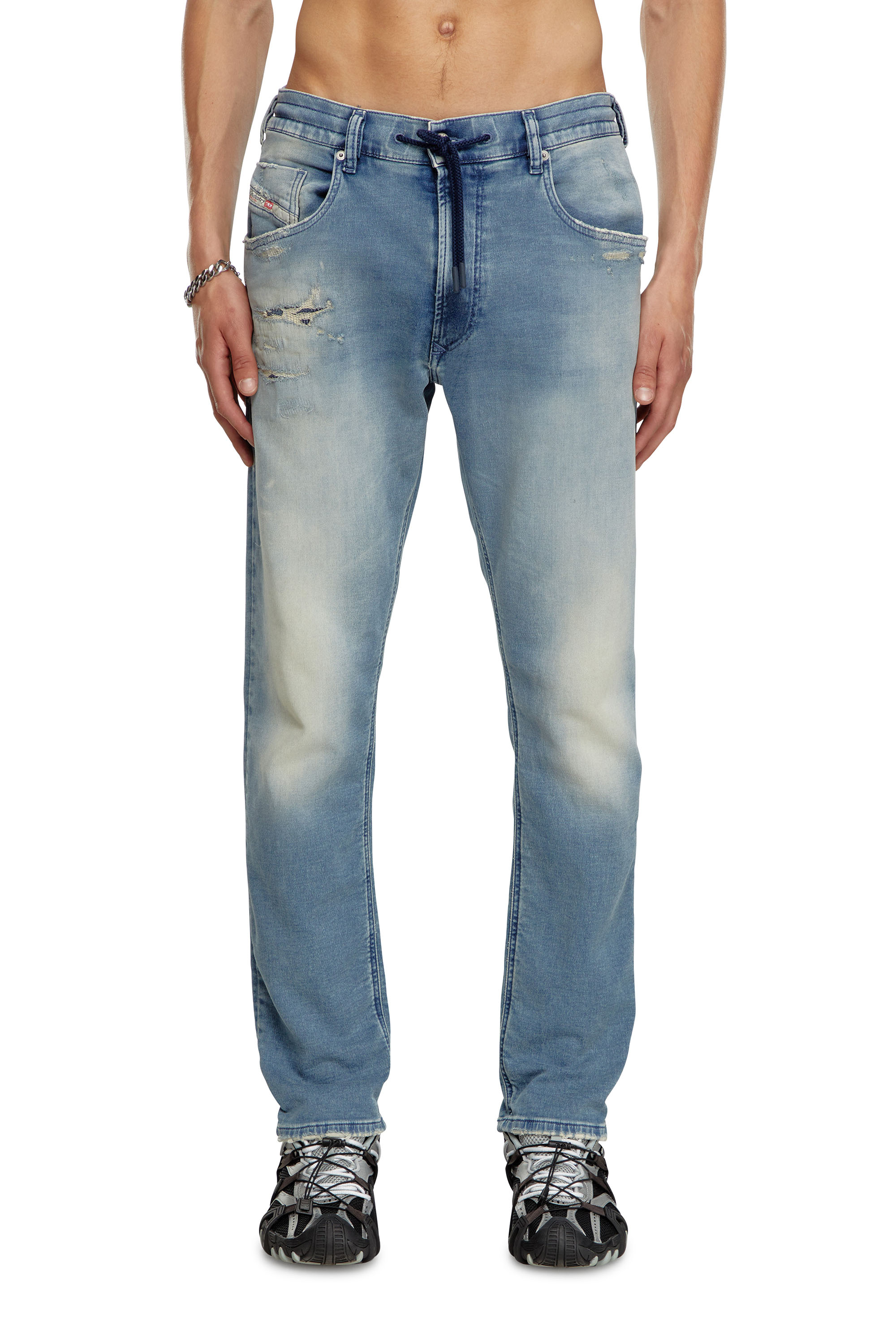 Diesel - Man Tapered 2030 D-Krooley Joggjeans® 068MF, Light Blue - Image 1