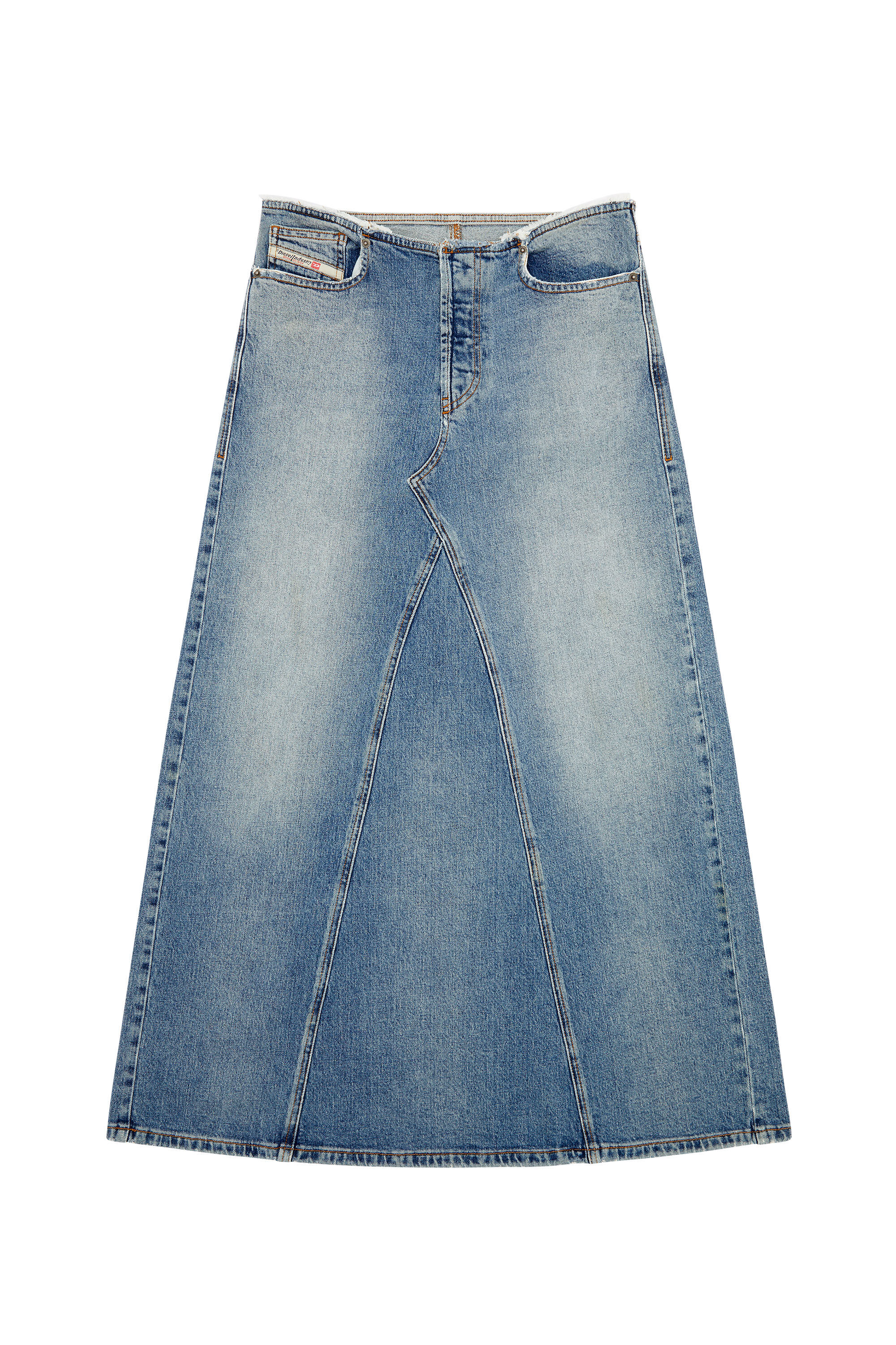 Diesel - DE-PAGO-S, Woman Long skirt in comfort denim in Blue - Image 2