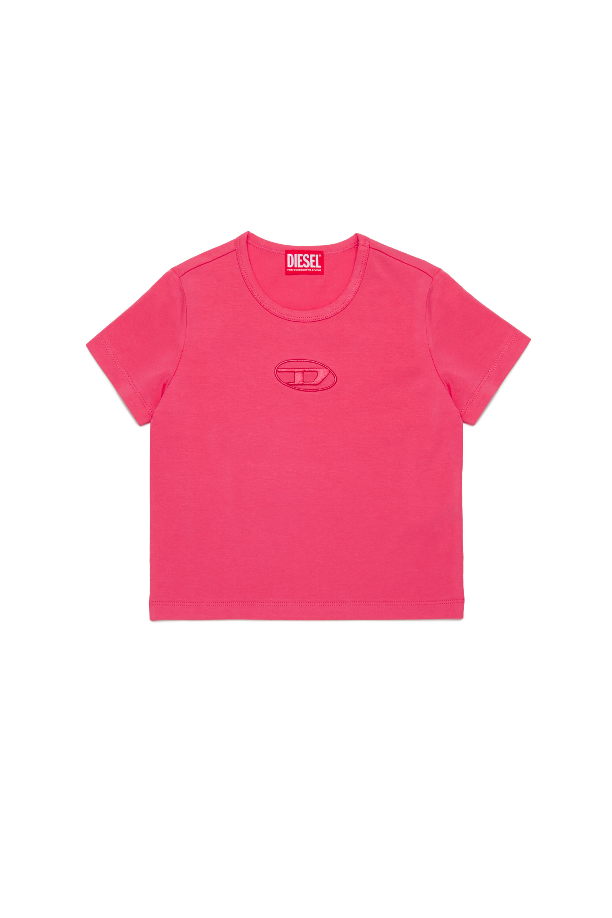 Diesel - TANGIEX, Woman's T-shirt with tonal Oval D embroidery in Pink - 1