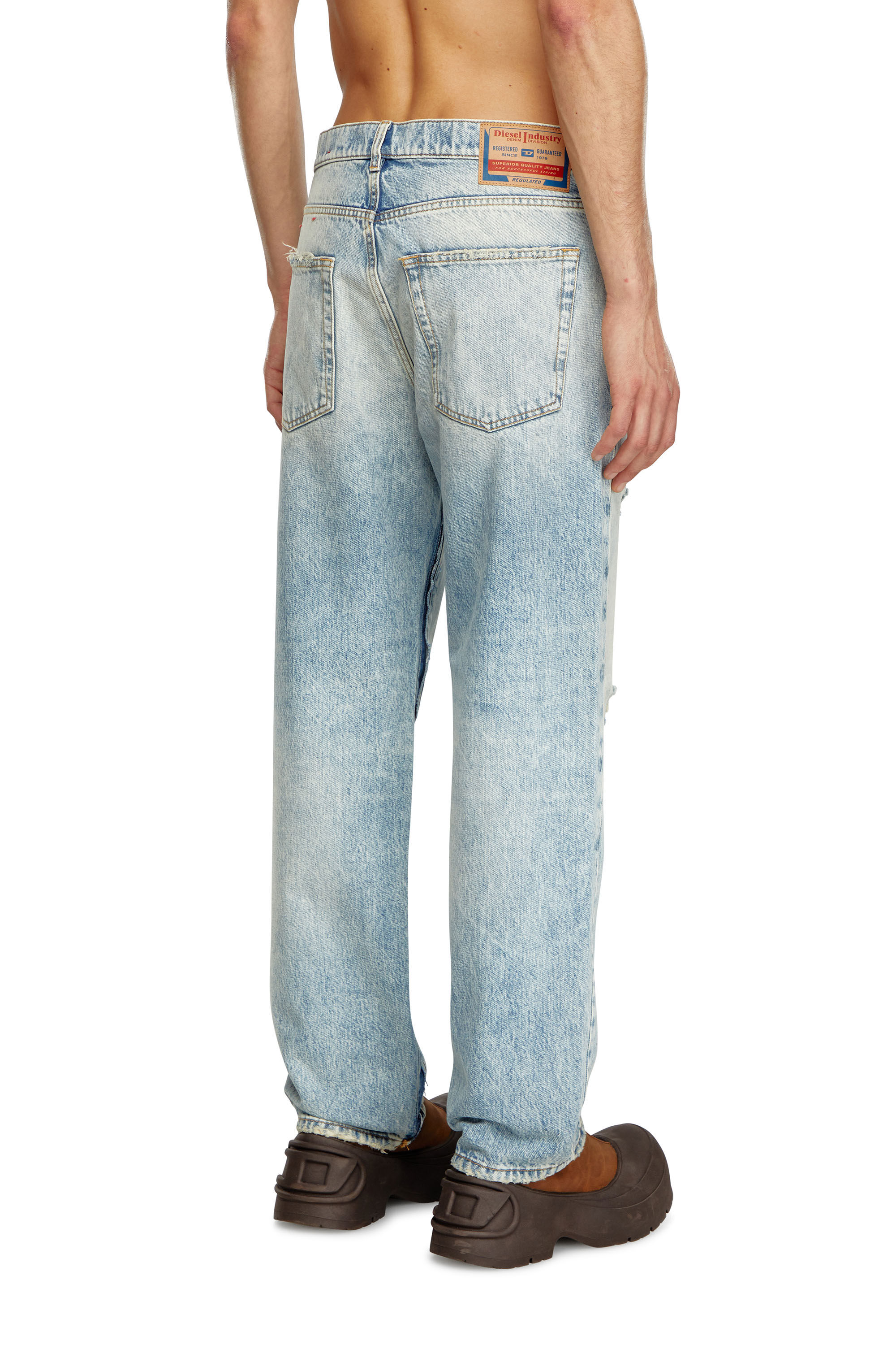 Diesel - Man Straight Jeans D-Fire 0AJEN, Light Blue - Image 4