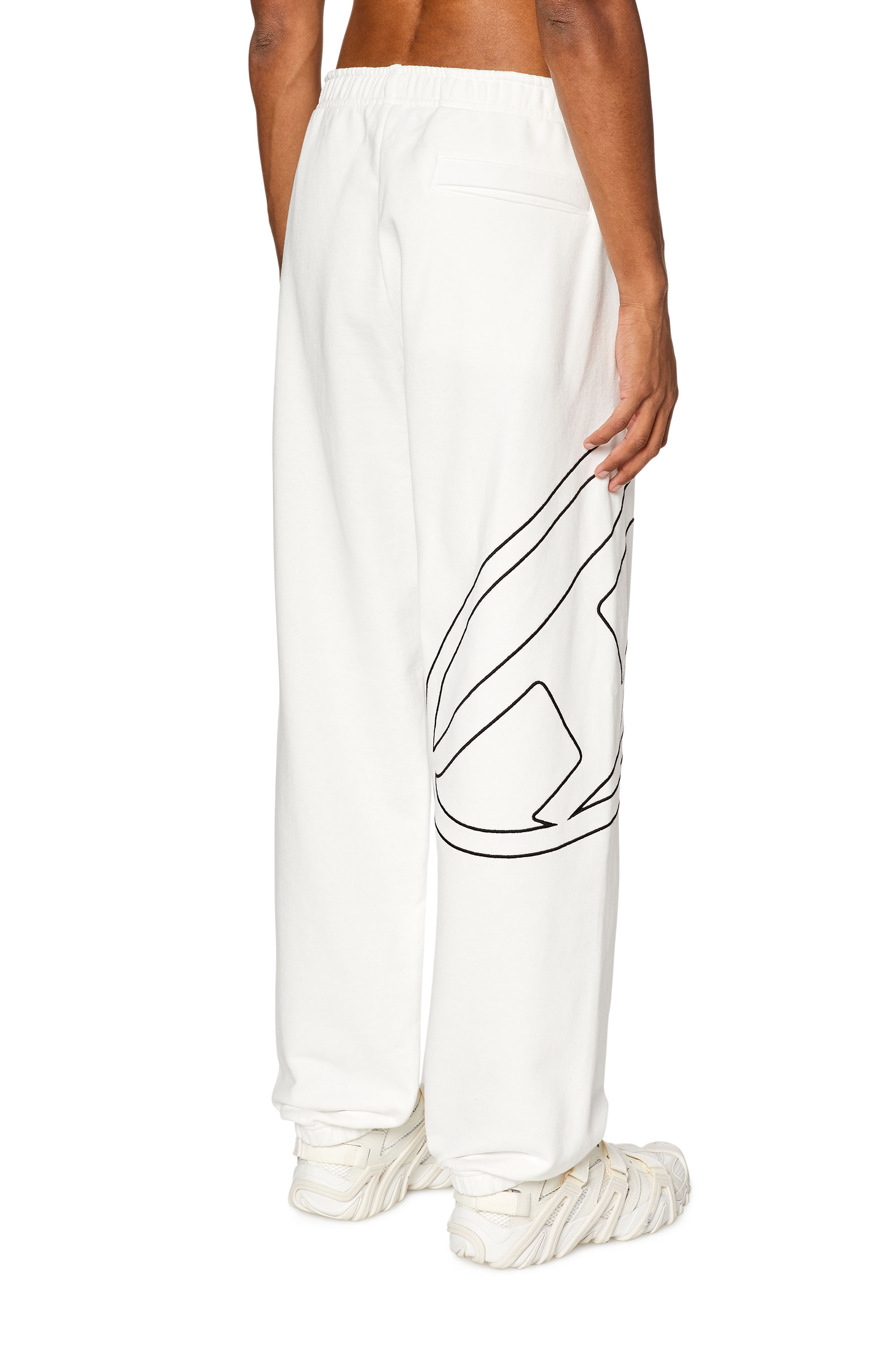 Diesel - P-MARKY-MEGOVAL-D, Man's Track pants with mega oval D in White - 4