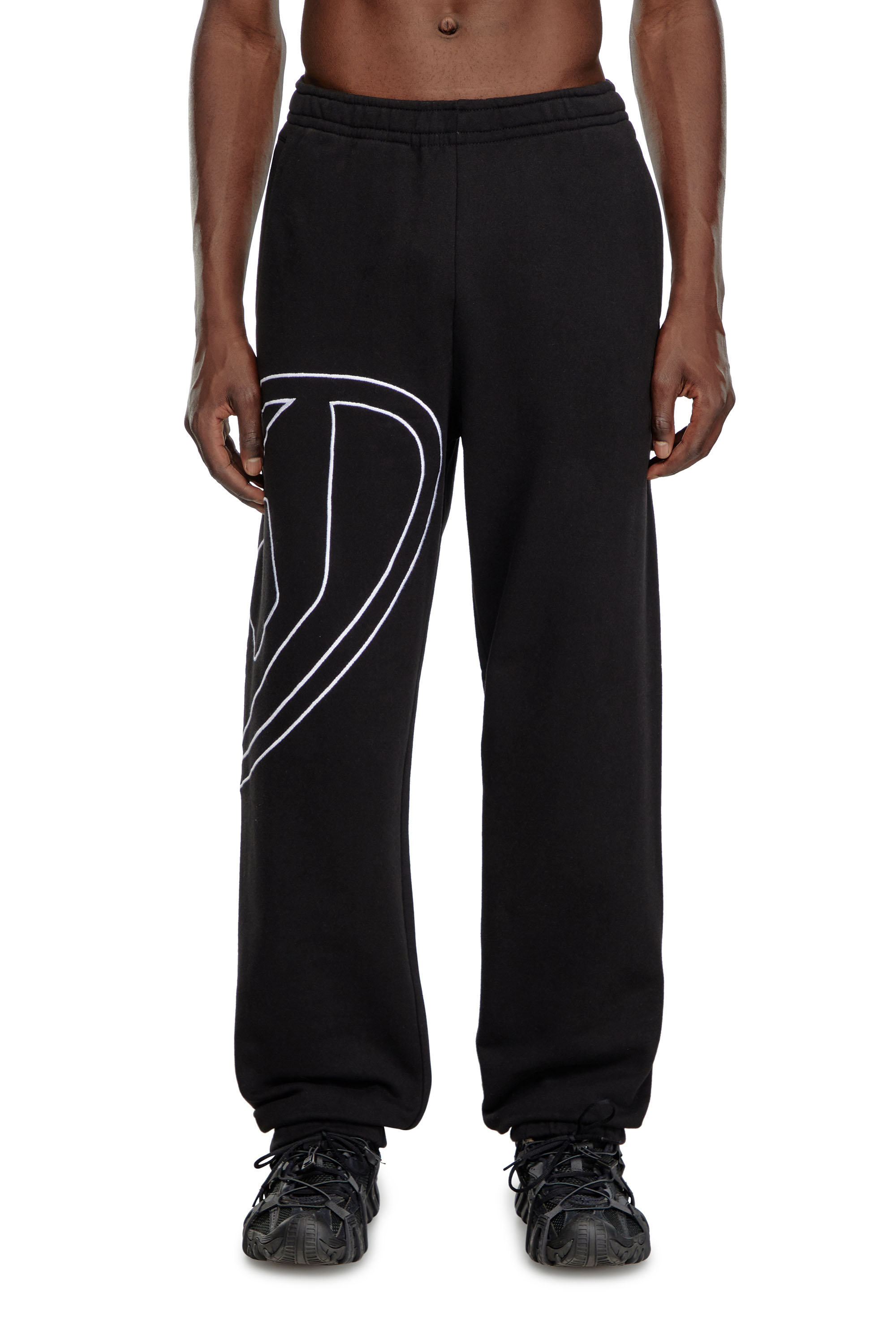 Diesel - P-MARKY-MEGOVAL-D, Man's Track pants with mega oval D in Black - 1