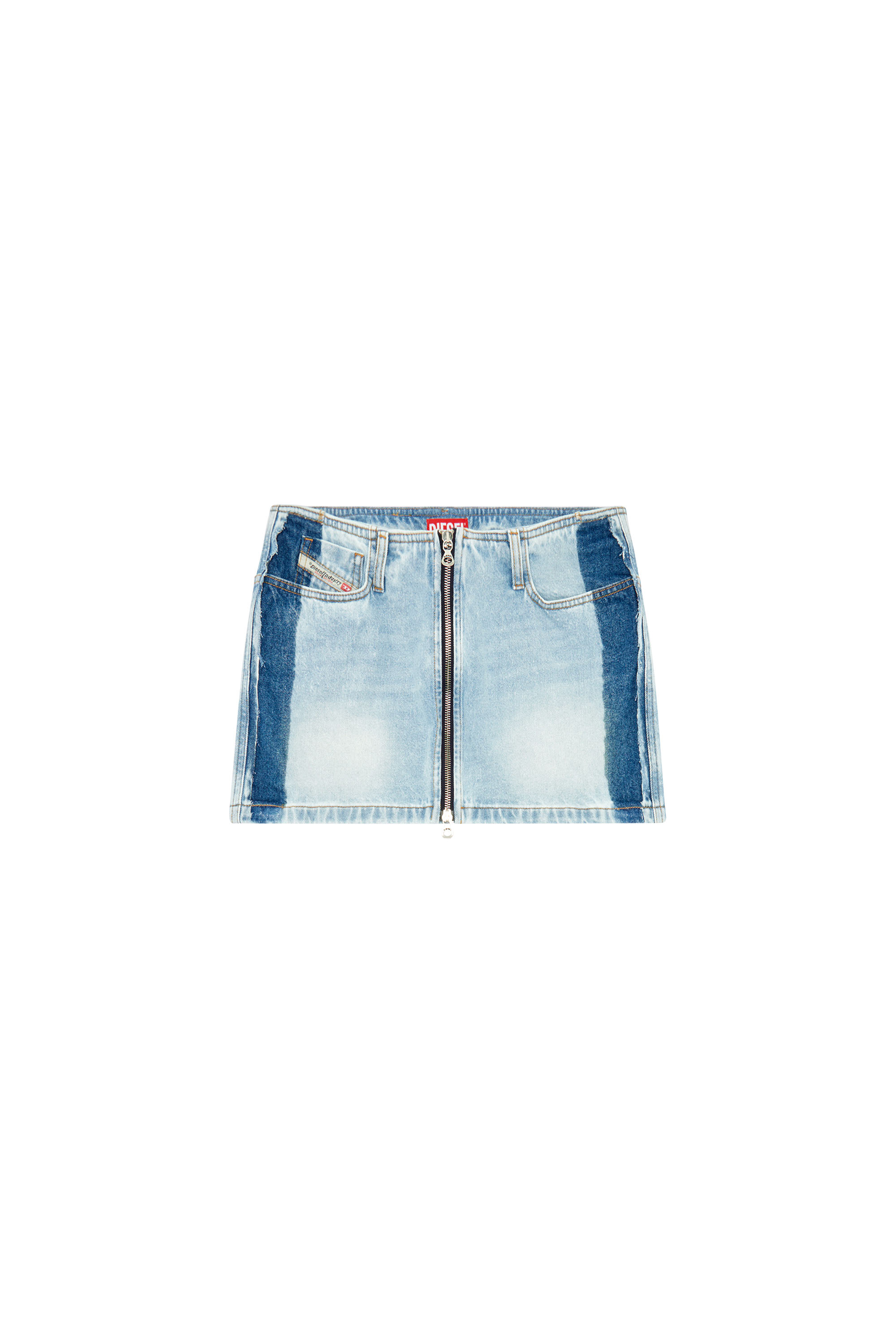 Diesel - DE-RON-S4, Woman Miniskirt in two-tone denim in Blue - Image 3