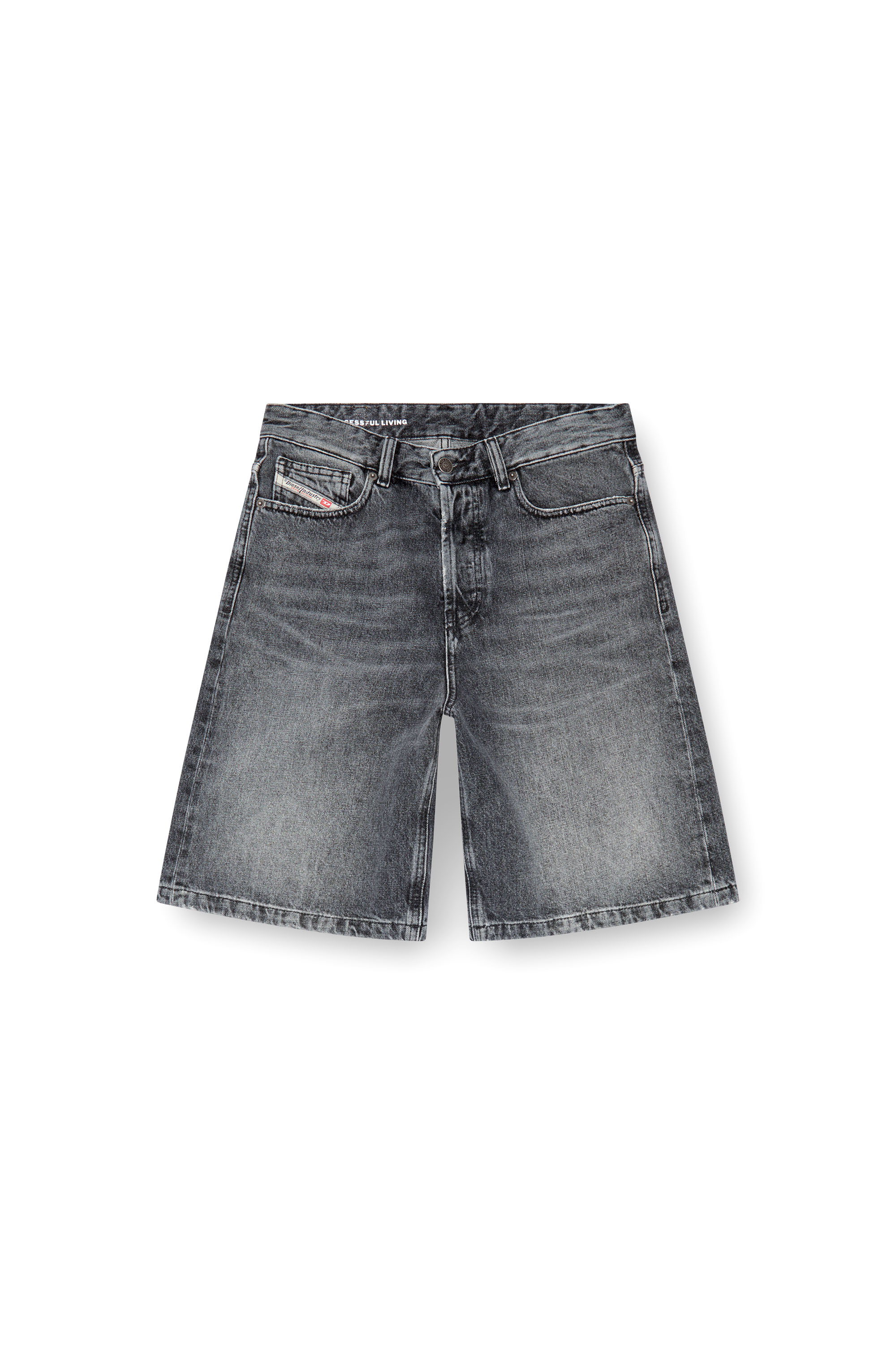 Diesel - DE-SIRE-SHORT, Woman Shorts in clean-wash denim in Black - Image 3