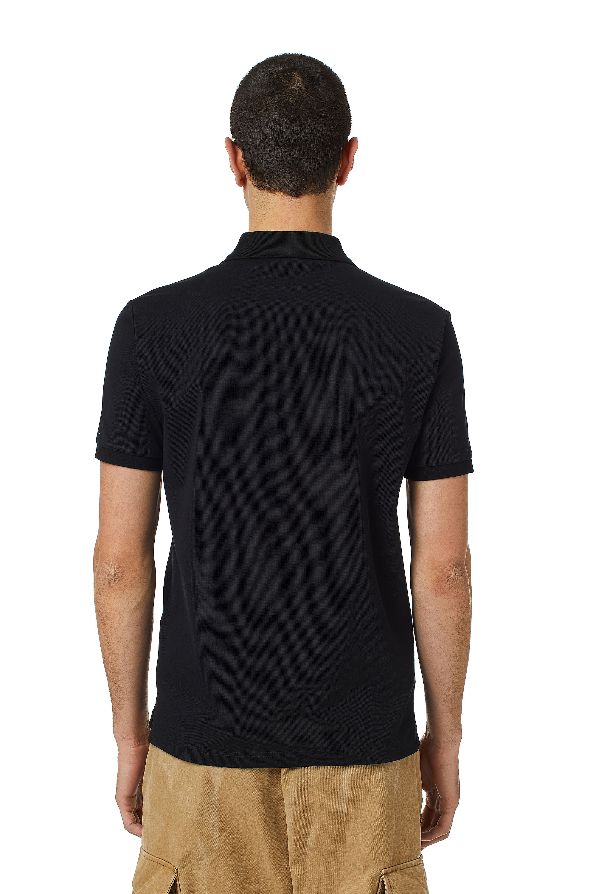 Diesel - T-SMITH-DOVAL-PJ, Man Polo shirt with oval D patch in Black - Image 3