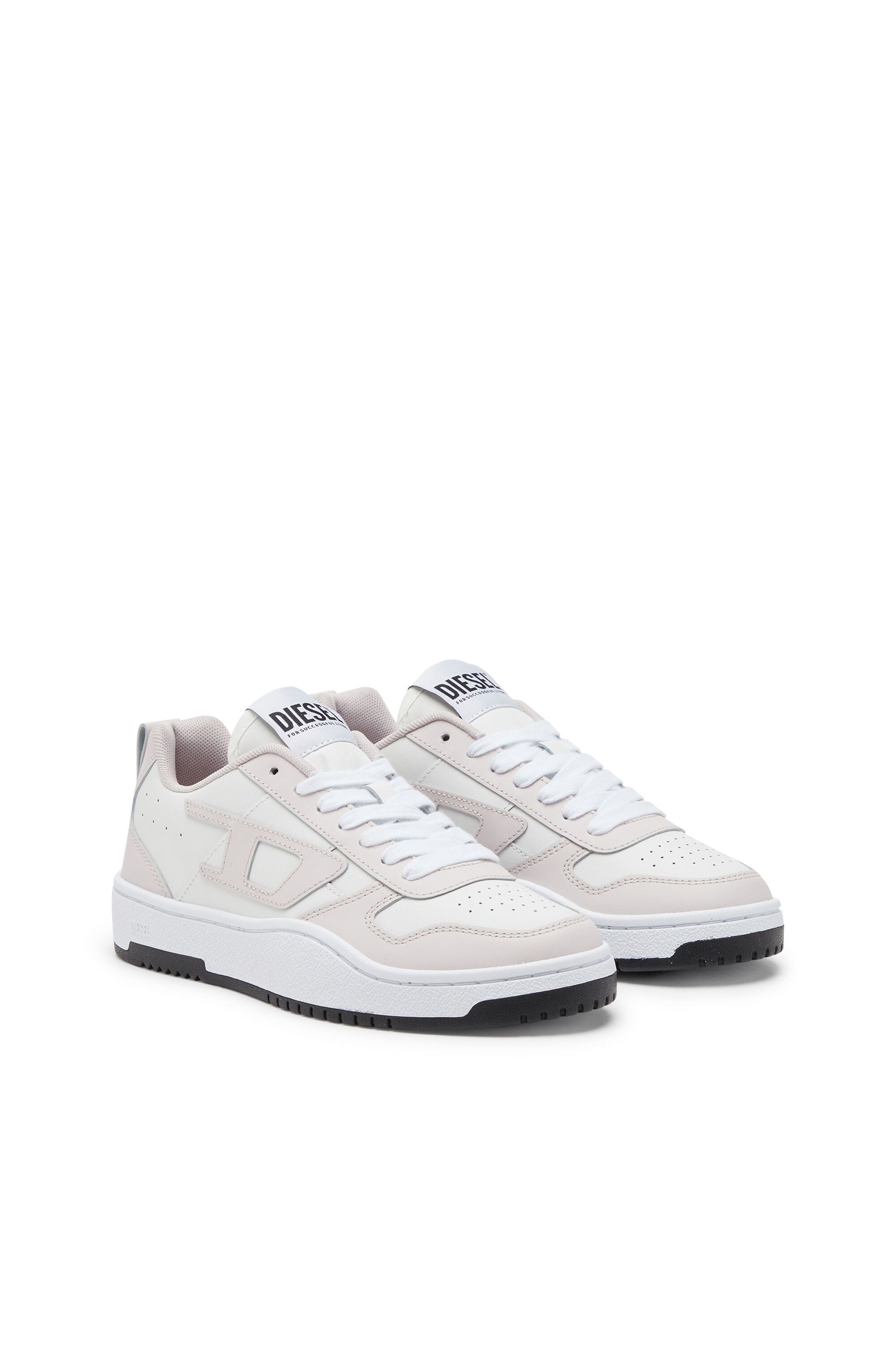 Diesel - S-UKIYO V2 LOW W, Woman's S-Ukiyo Low-Low-top sneakers in leather and nylon in White/Pink - 2