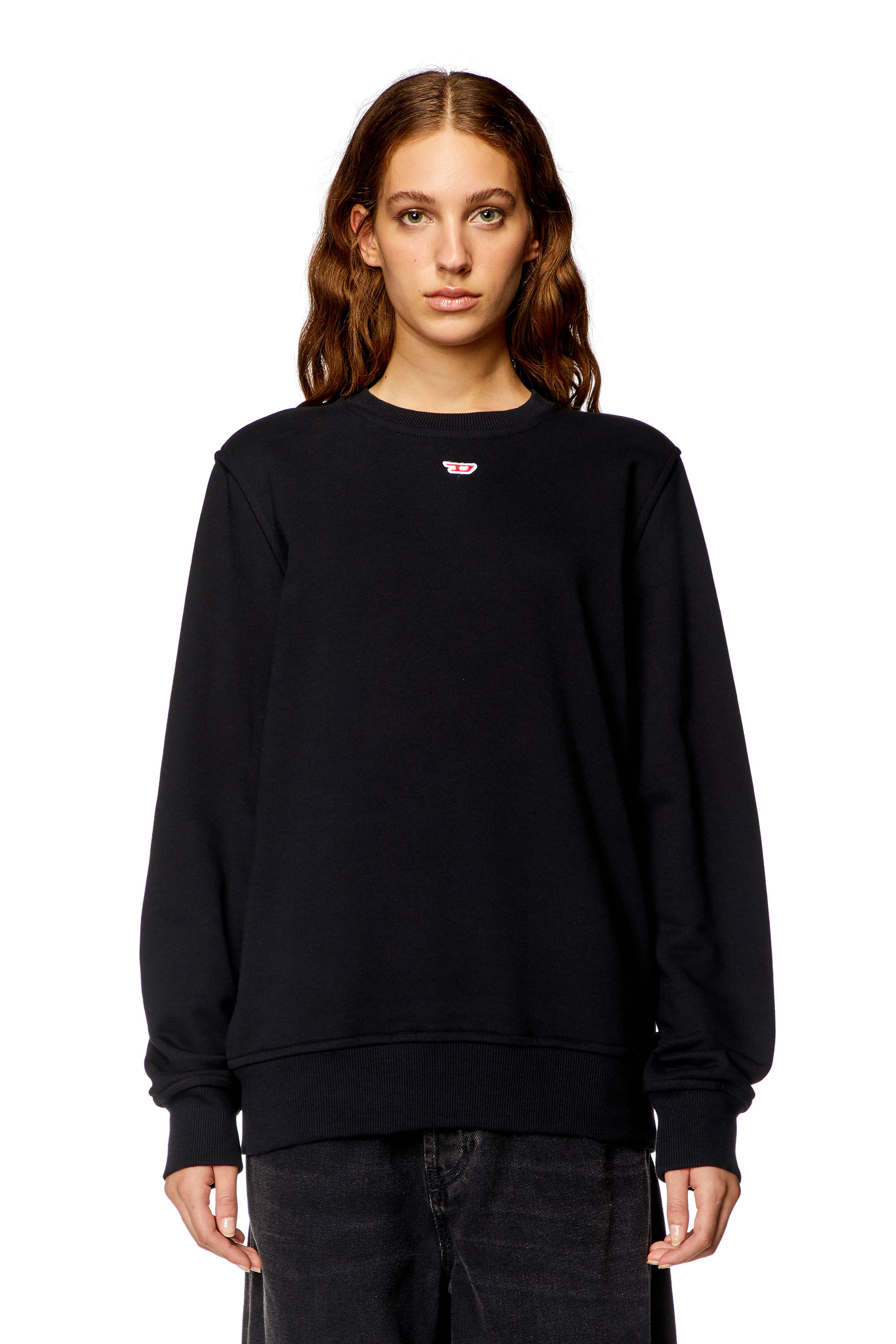 Diesel - S-GINN-D, Woman's Sweatshirt with D logo in Black - 5