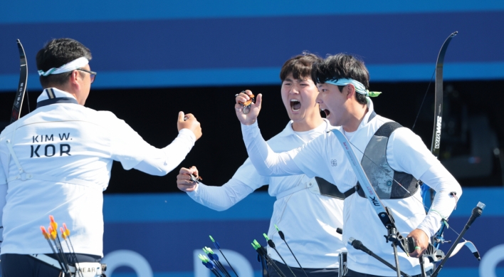 S. Korea wins 3rd straight gold in men's archery team event