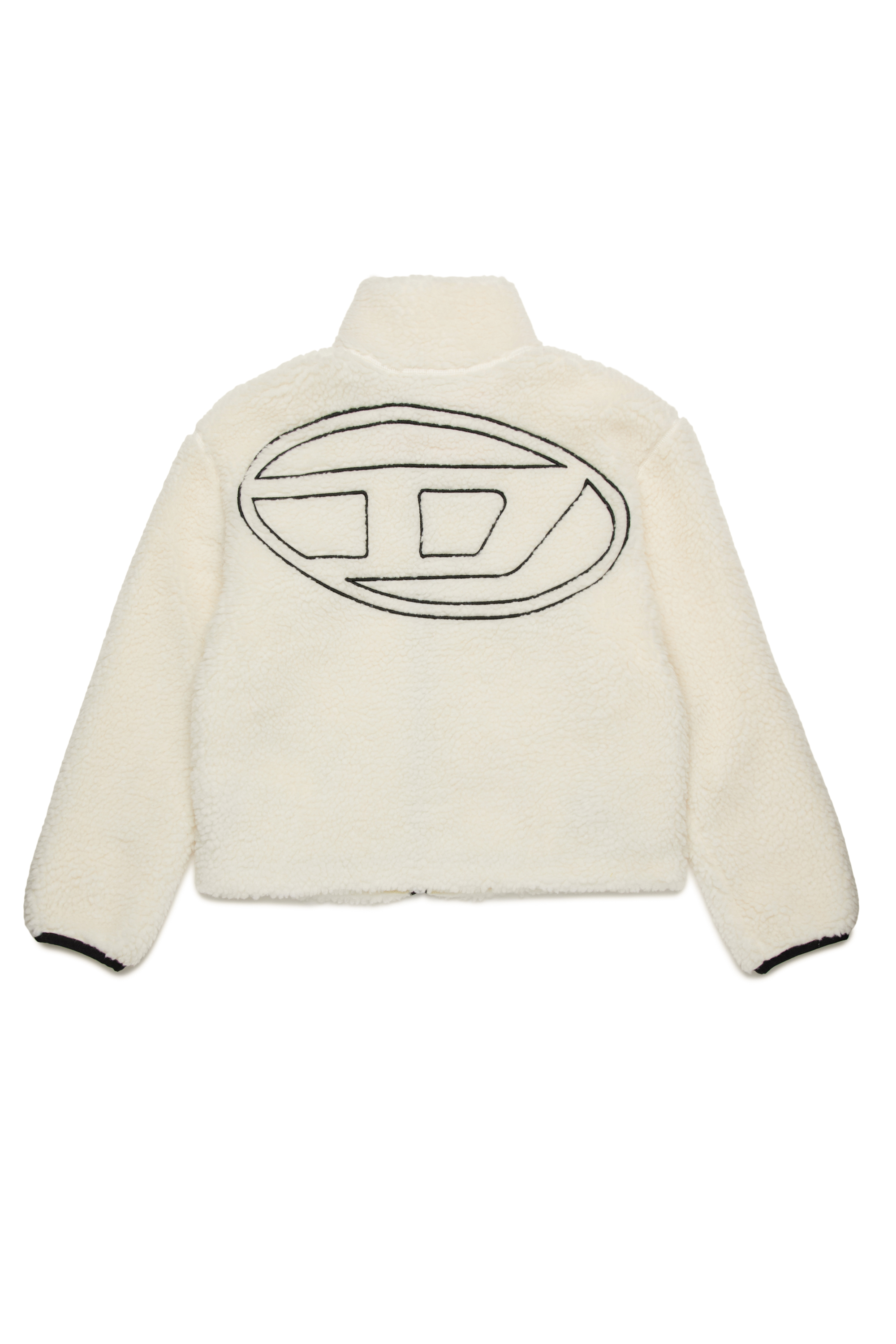 Diesel - JFCHIBI, Woman Teddy jacket with Oval D logo in White - Image 2