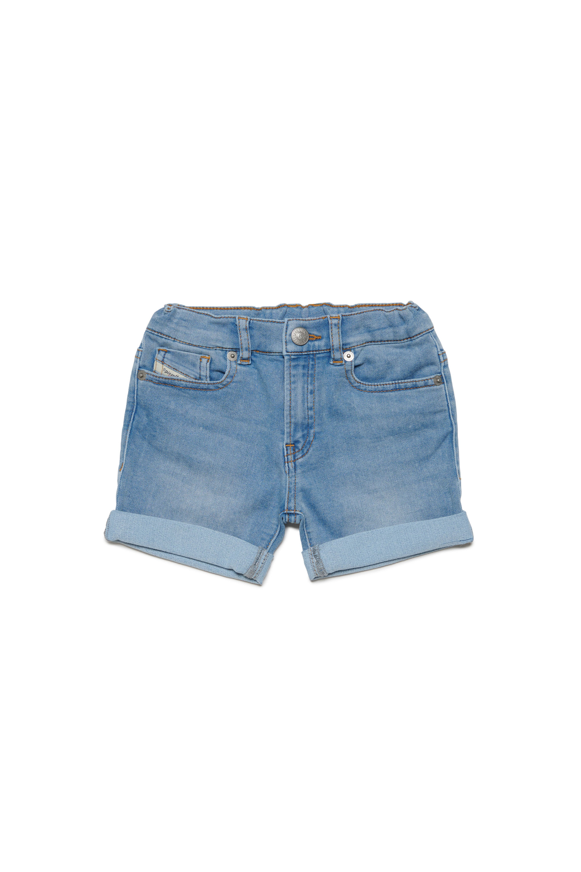 Diesel - PGALLYB JJJ, Unisex JoggJeans shorts with turn-ups in Blue - Image 1