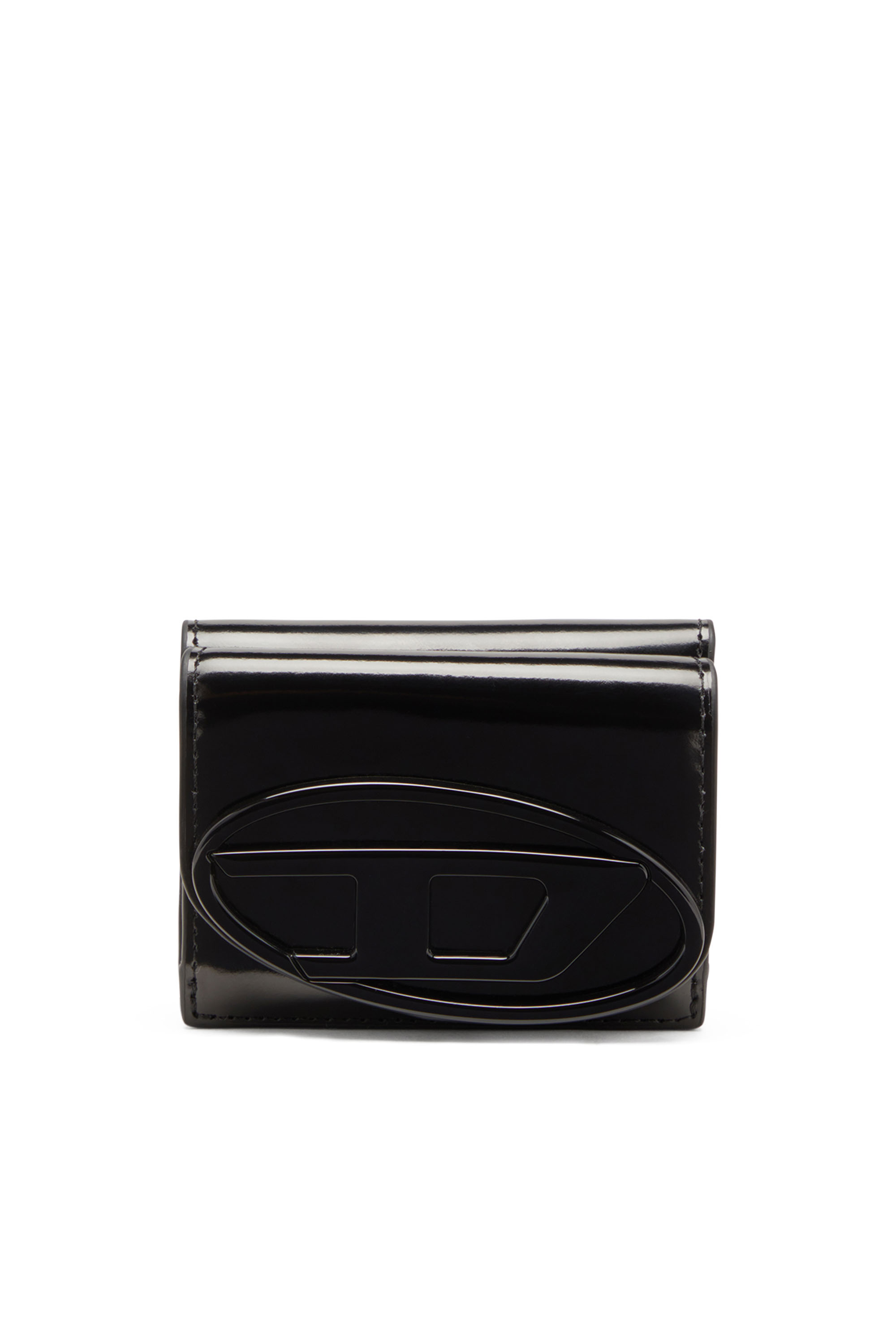 Diesel - 1DR TRI FOLD COIN XS II, Woman Tri-fold wallet in mirrored leather in Black - Image 2