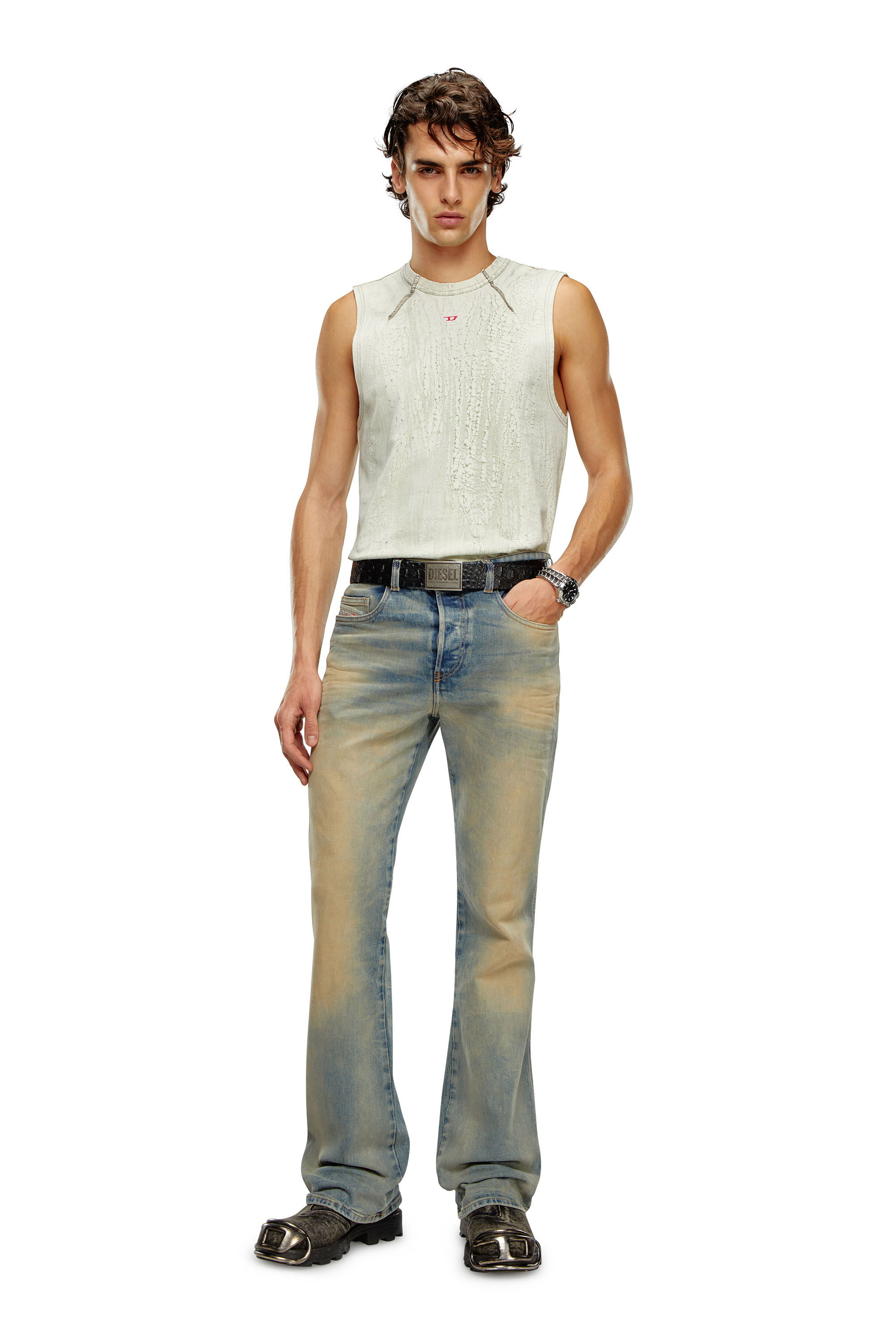 Diesel - T-SCOBI, Man Tank top in plaster effect jersey in White - Image 2