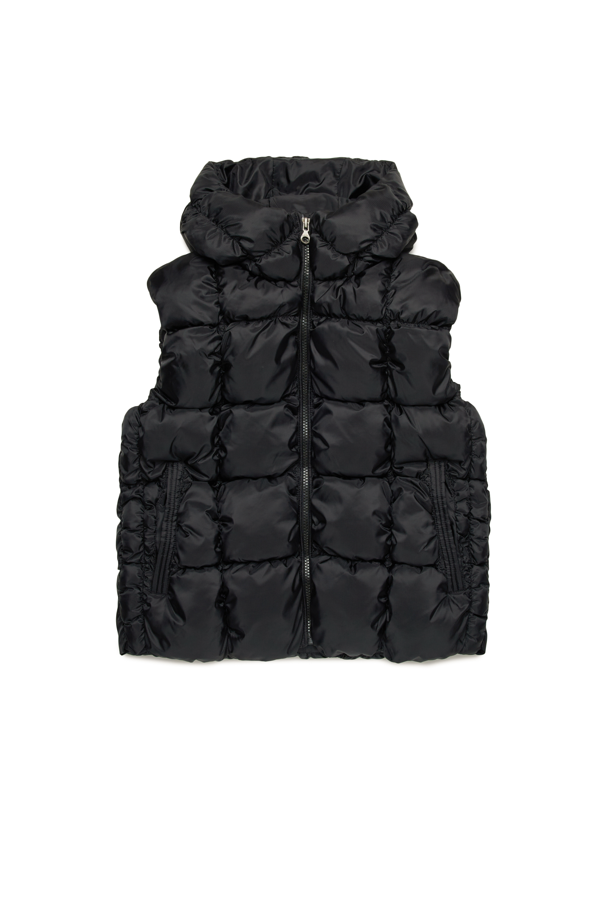 Diesel - JRAMBO, Unisex Puffer vest with checked quilting in Black - Image 1