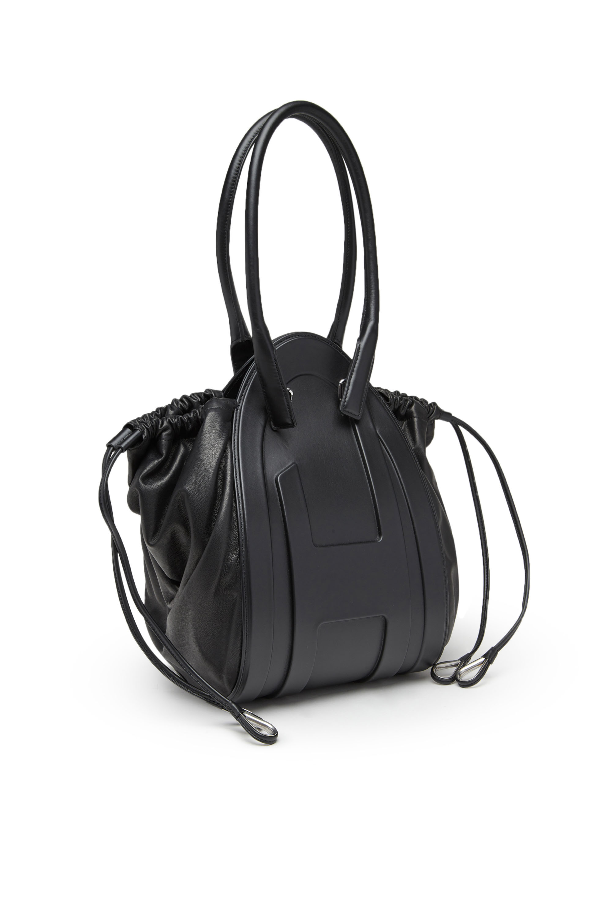 Diesel - 1DR-FOLD M, Woman 1DR-Fold M-Shoulder bag with maxi embossed logo in Black - Image 5