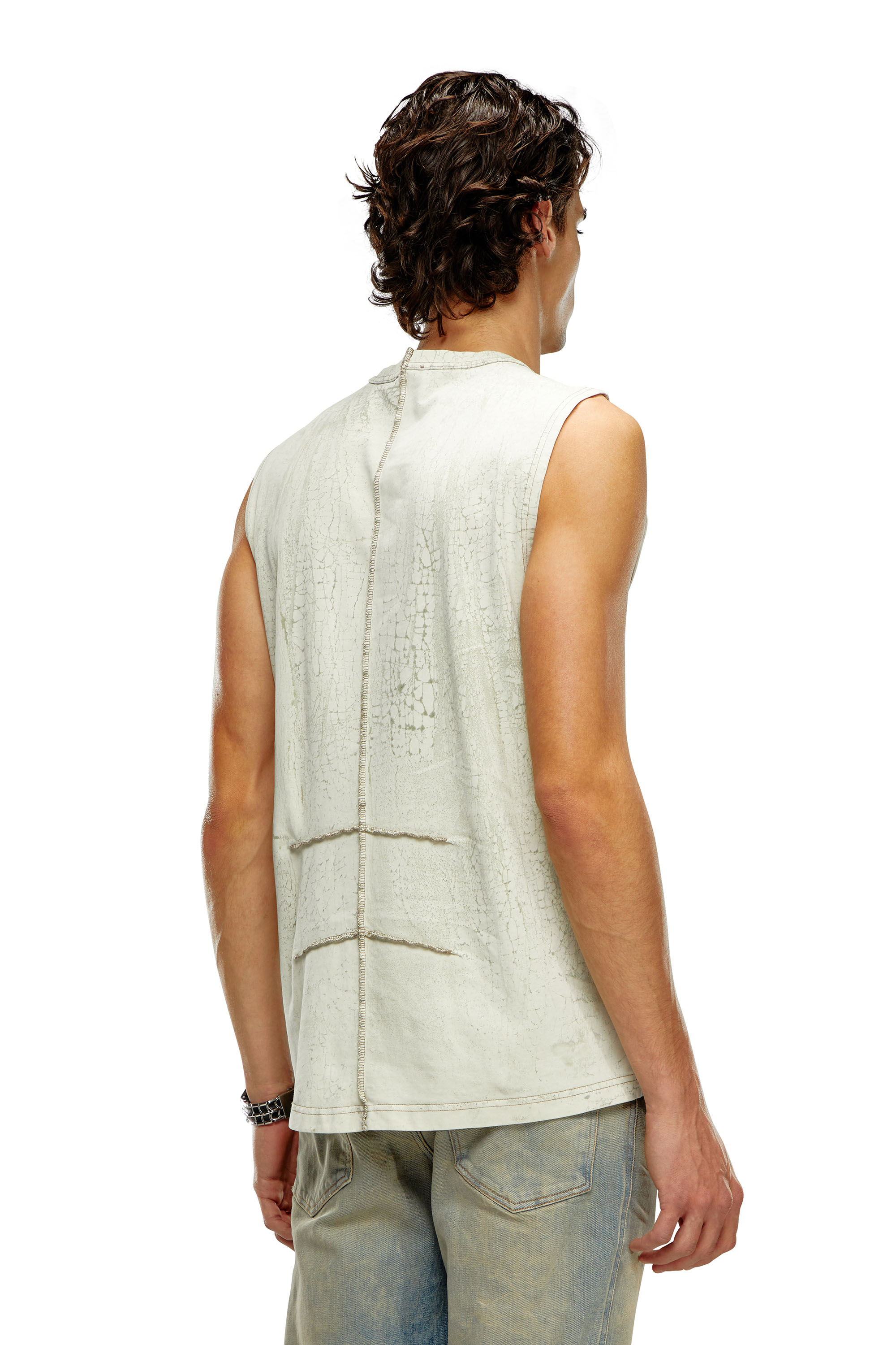 Diesel - T-SCOBI, Man Tank top in plaster effect jersey in White - Image 4