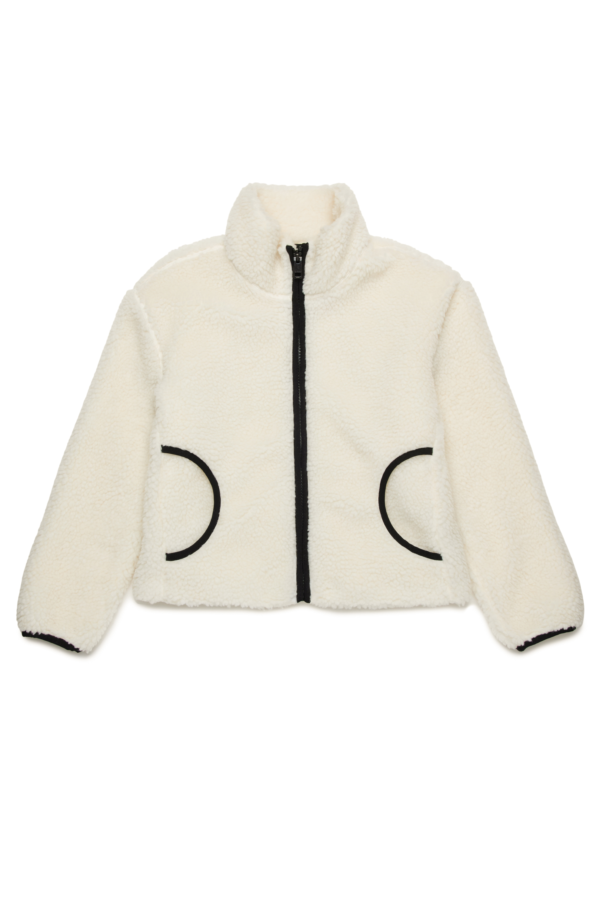 Diesel - JFCHIBI, Woman Teddy jacket with Oval D logo in White - Image 1