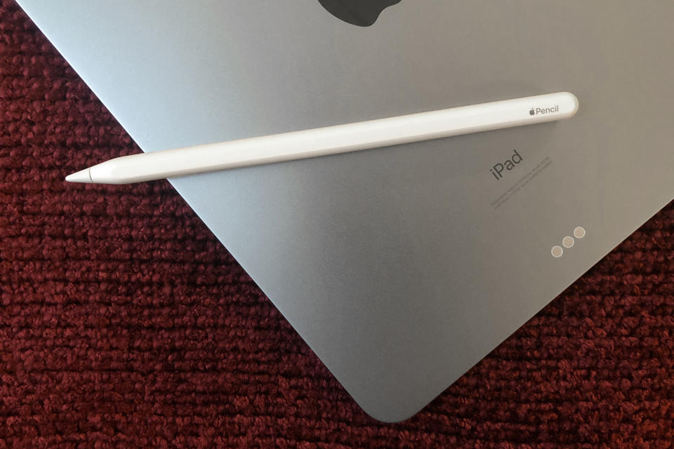 The 2020 iPad Air with the second generation Apple Pencil.