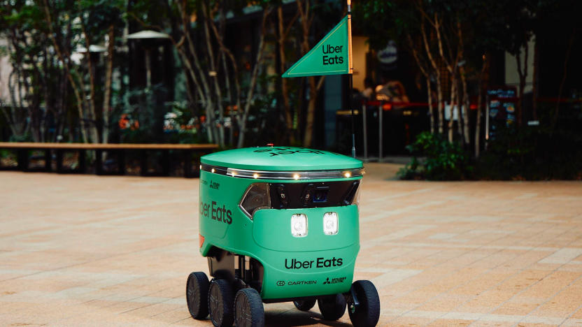 Cartken Model C sidewalk delivery robot to be deployed by Uber Eats in Tokyo, Japan.