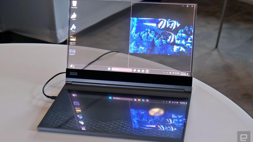 Lenovo's Project Crystal Concept device is said to be the world's first laptop with a transparent microLED display. 