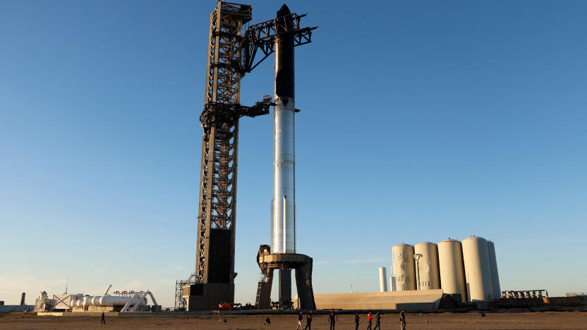 SpaceX's next-generation Starship spacecraft atop its powerful Super Heavy rocket is prepared for launch from the company's Boca Chica launchpad on an uncrewed test flight, near Brownsville, Texas, U.S., November 15, 2023. REUTERS/Joe Skipper