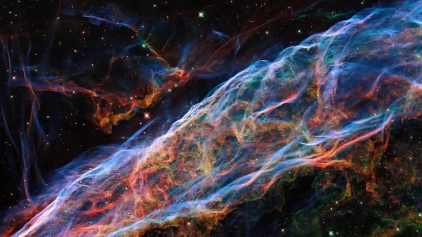 A portion of the Veil Nebula captured by Hubble