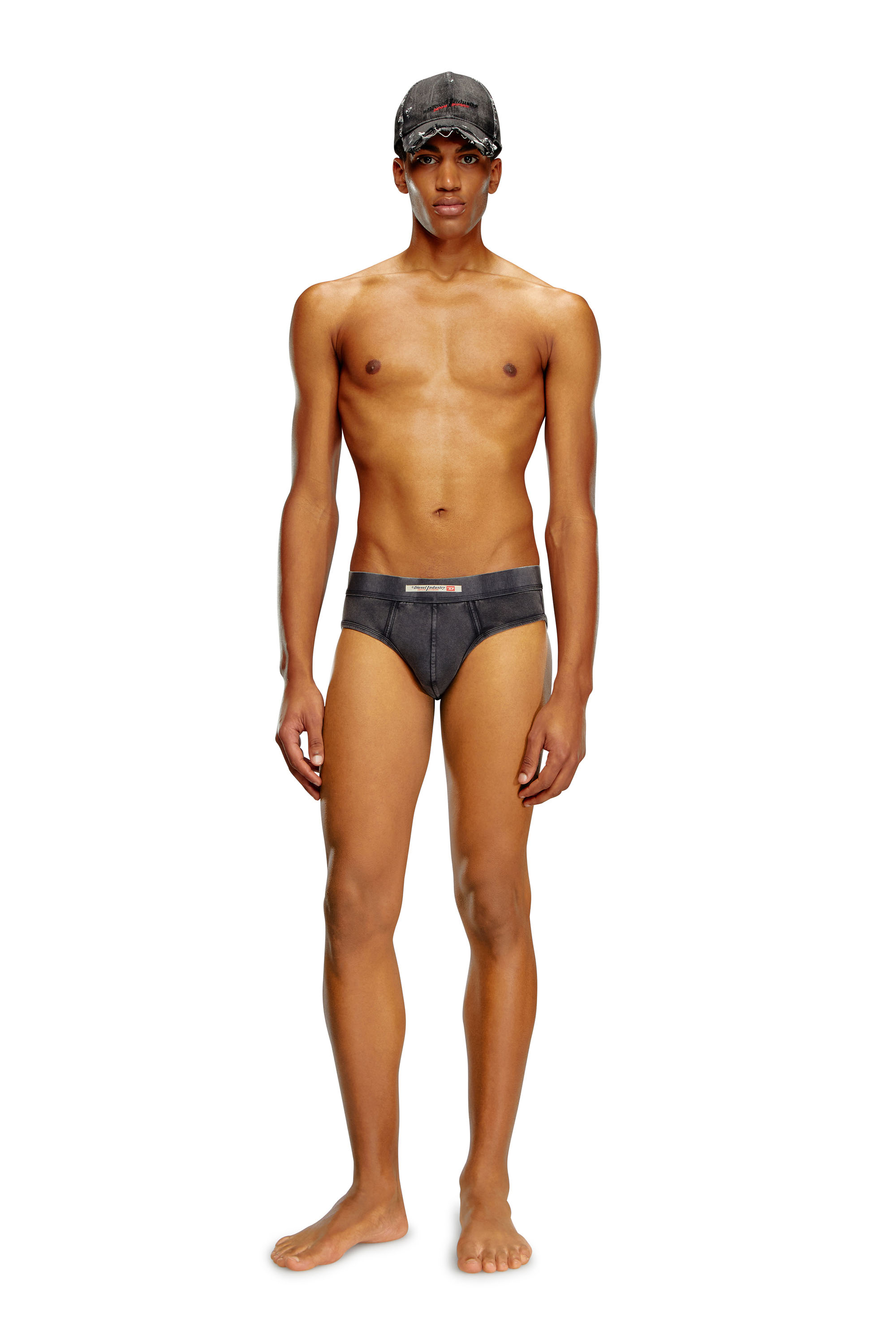 Diesel - UMBR-ANDRE-H, Man Briefs in denim-effect cotton in Black - Image 1