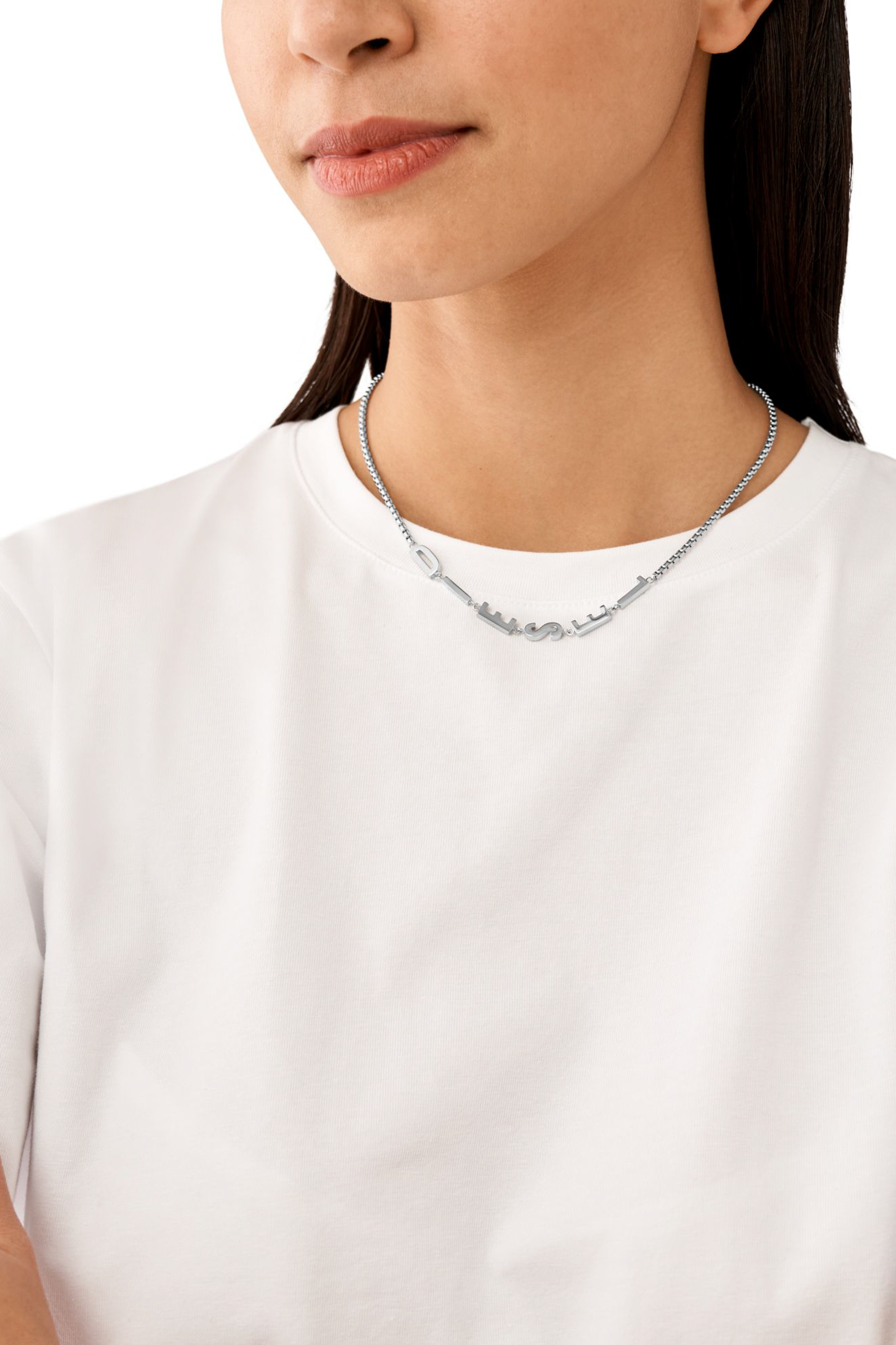 Diesel - DX1491, Unisex's Stainless steel chain necklace in Silver - 4