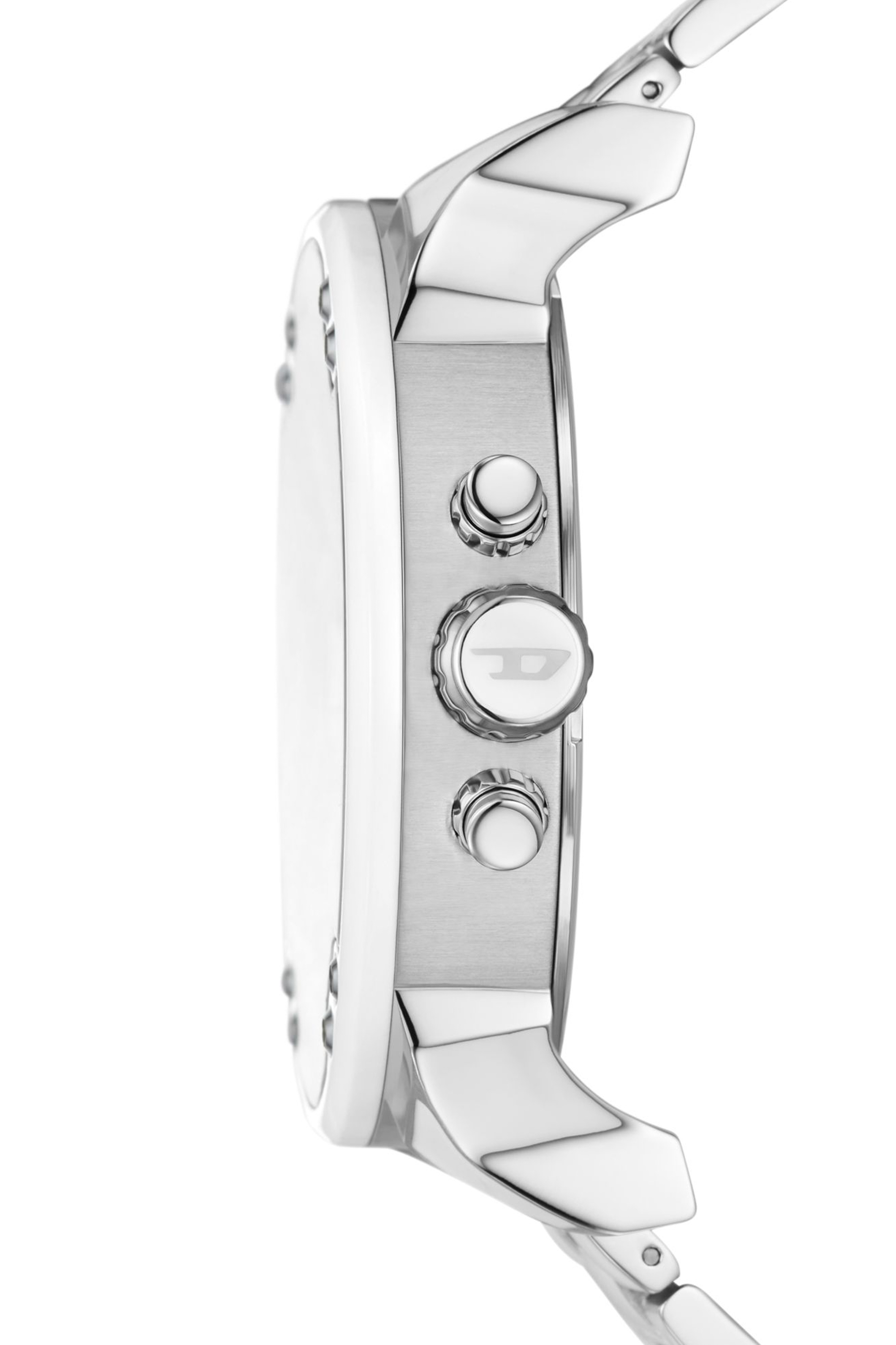 Diesel - DZ7481, Man's Mr. Daddy 2.0 white and stainless steel watch in Silver - 3