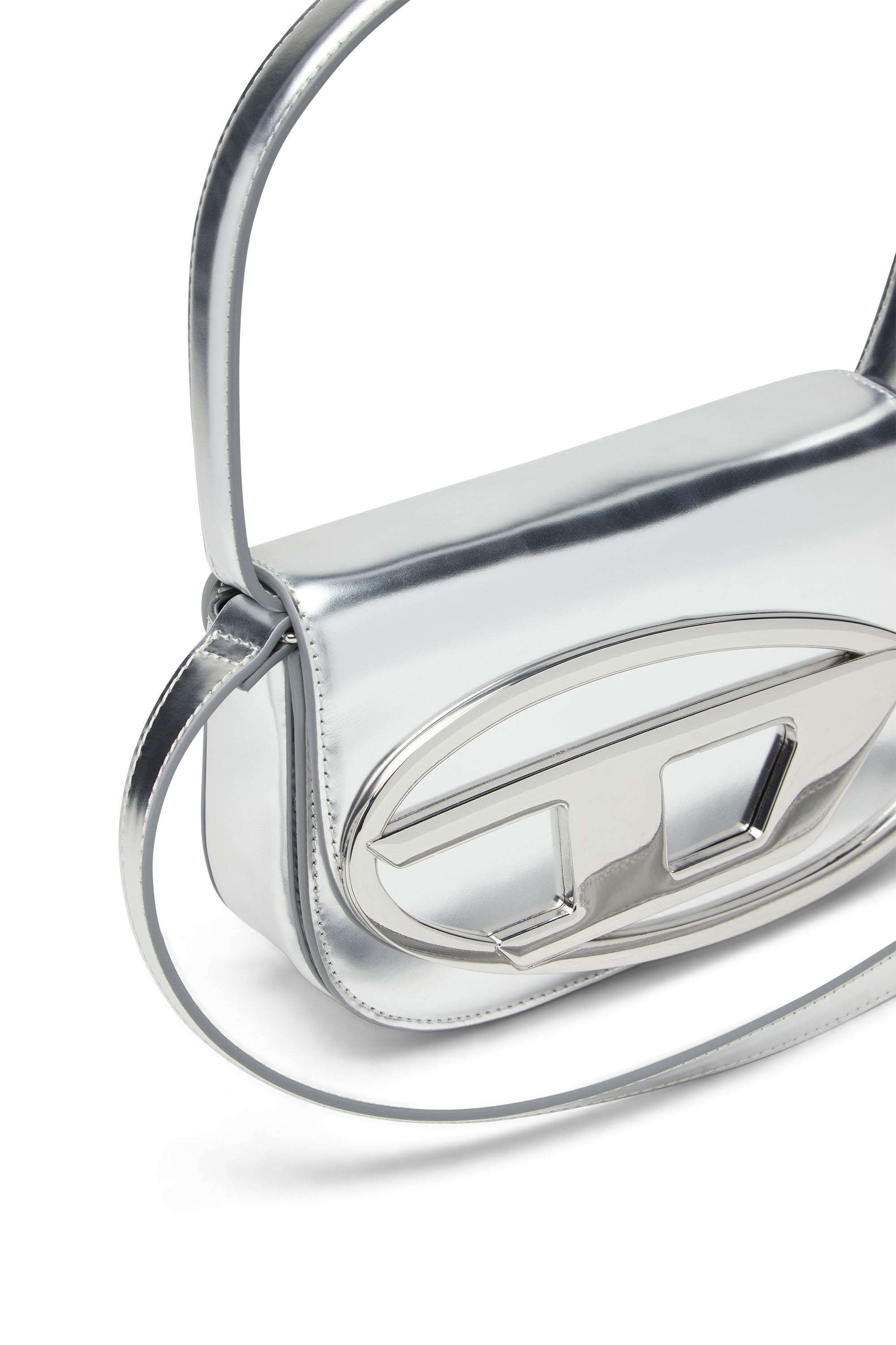 Diesel - 1DR, Woman 1DR-Iconic shoulder bag in mirrored leather in Silver - Image 5