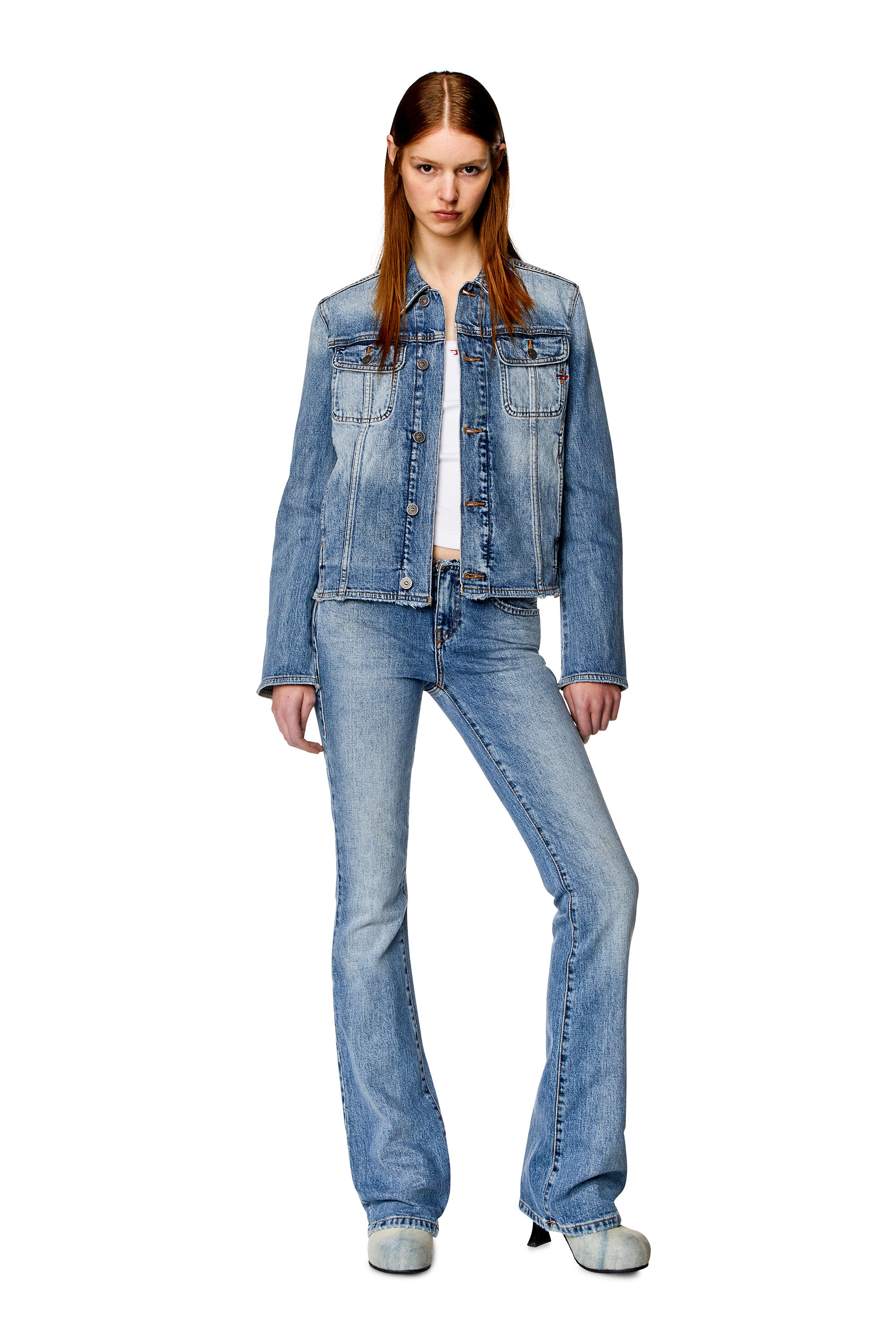 Diesel - DE-BONNY-S1, Woman Trucker jacket in comfort denim in Blue - Image 2