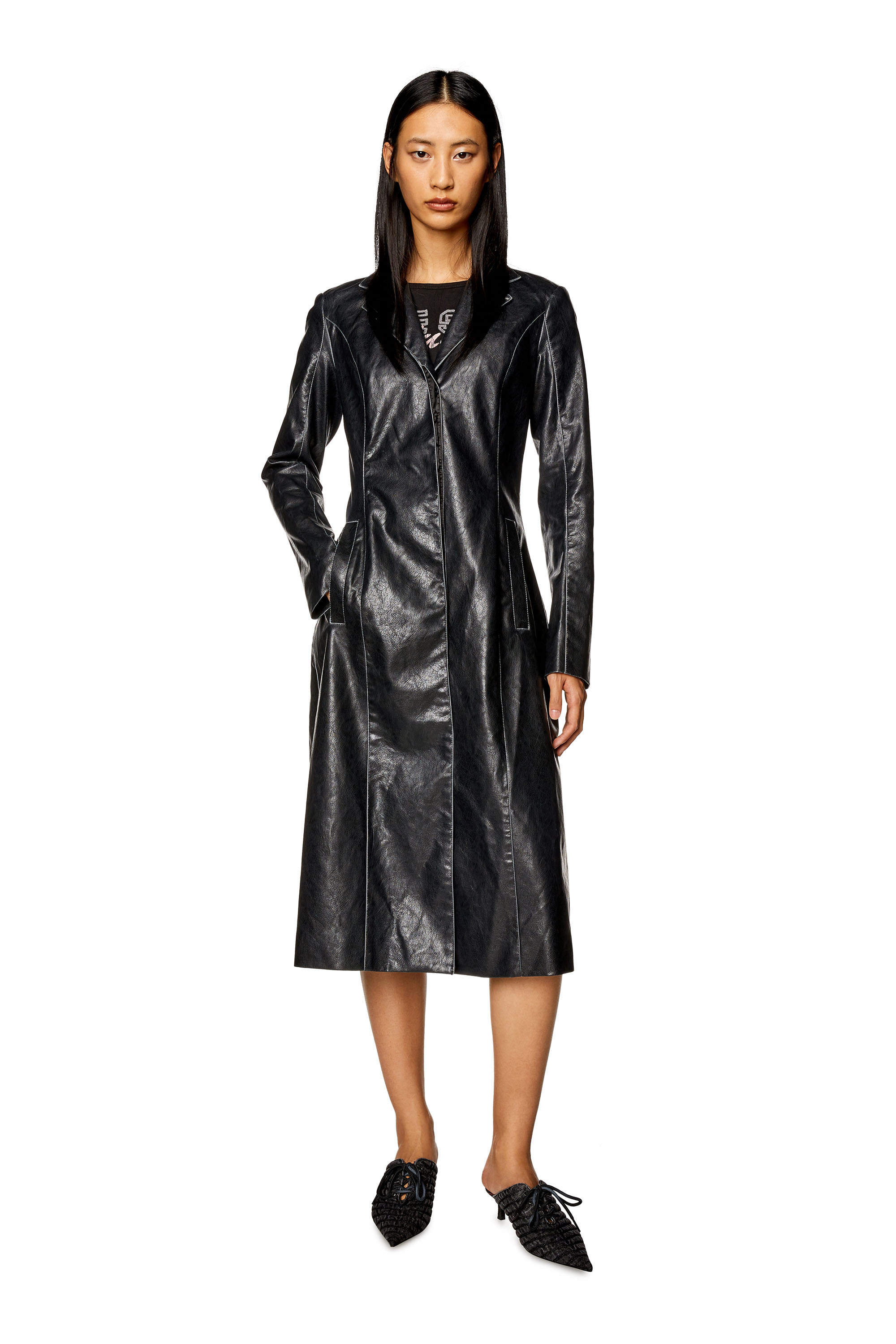 Diesel - G-FILAR, Woman Trench coat in supple technical fabric in Black - Image 2