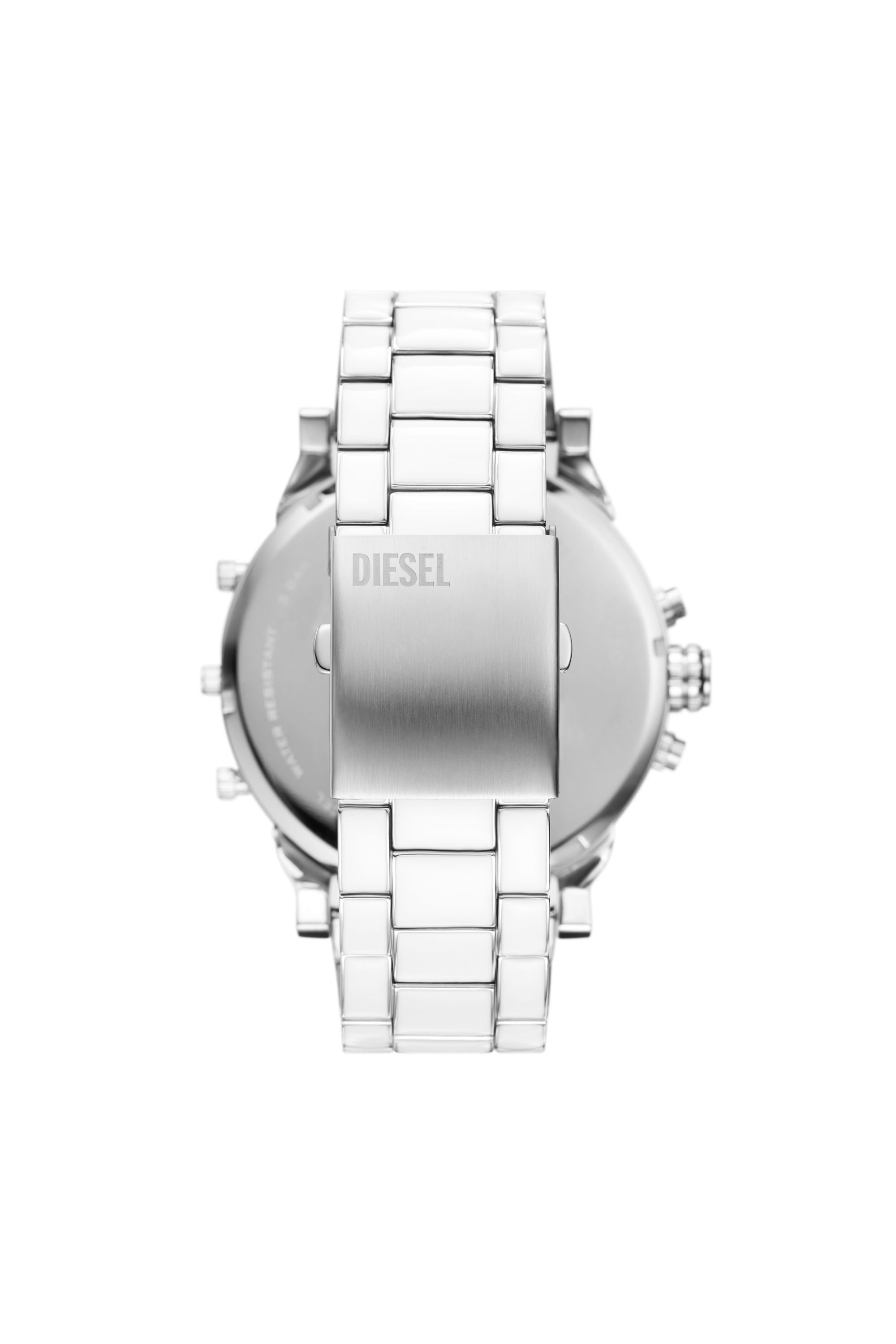 Diesel - DZ7481, Man's Mr. Daddy 2.0 white and stainless steel watch in Silver - 2