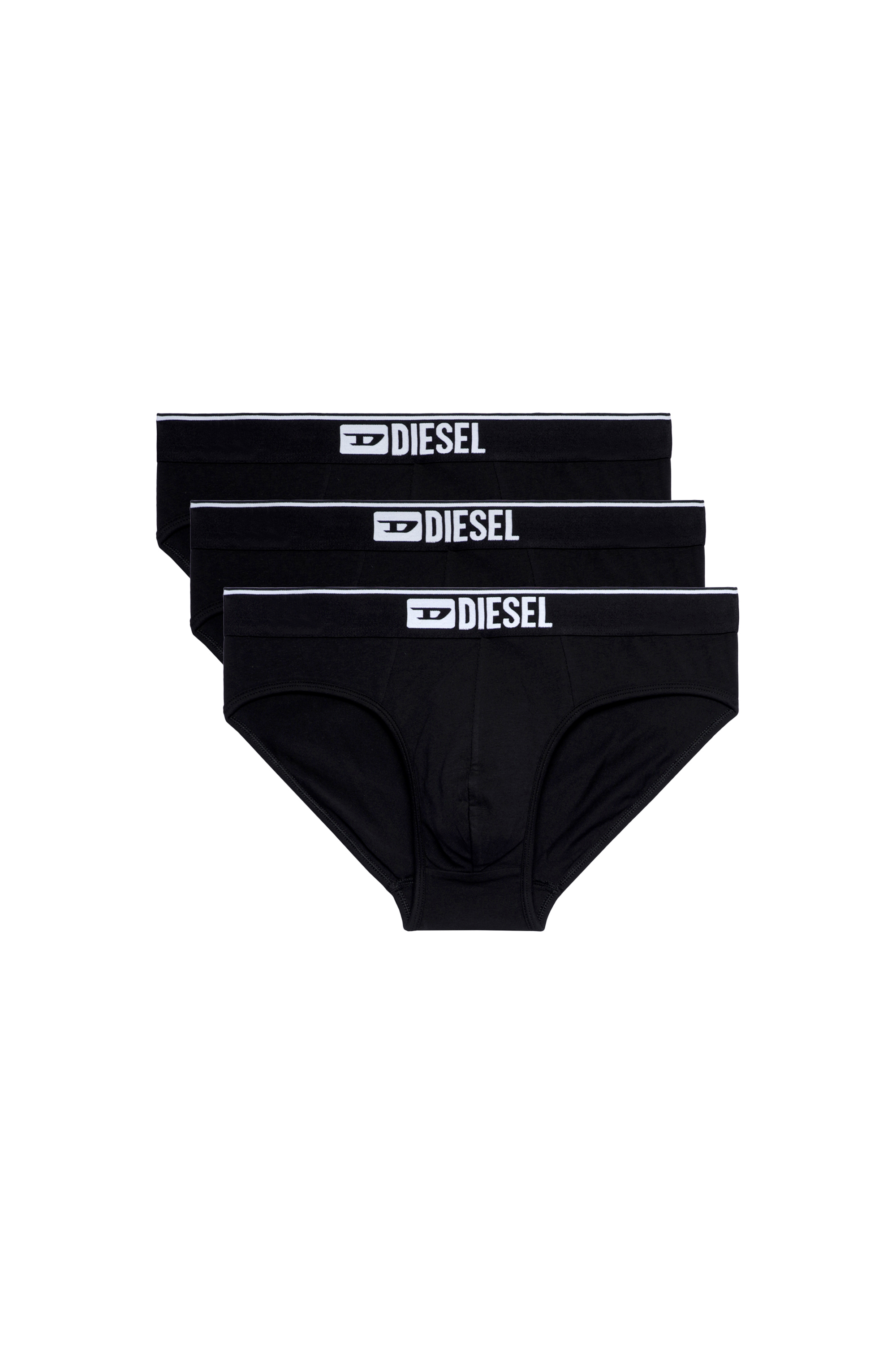 Diesel - UMBR-ANDRETHREEPACK, Man Three-pack of plain logo briefs in Black - Image 1