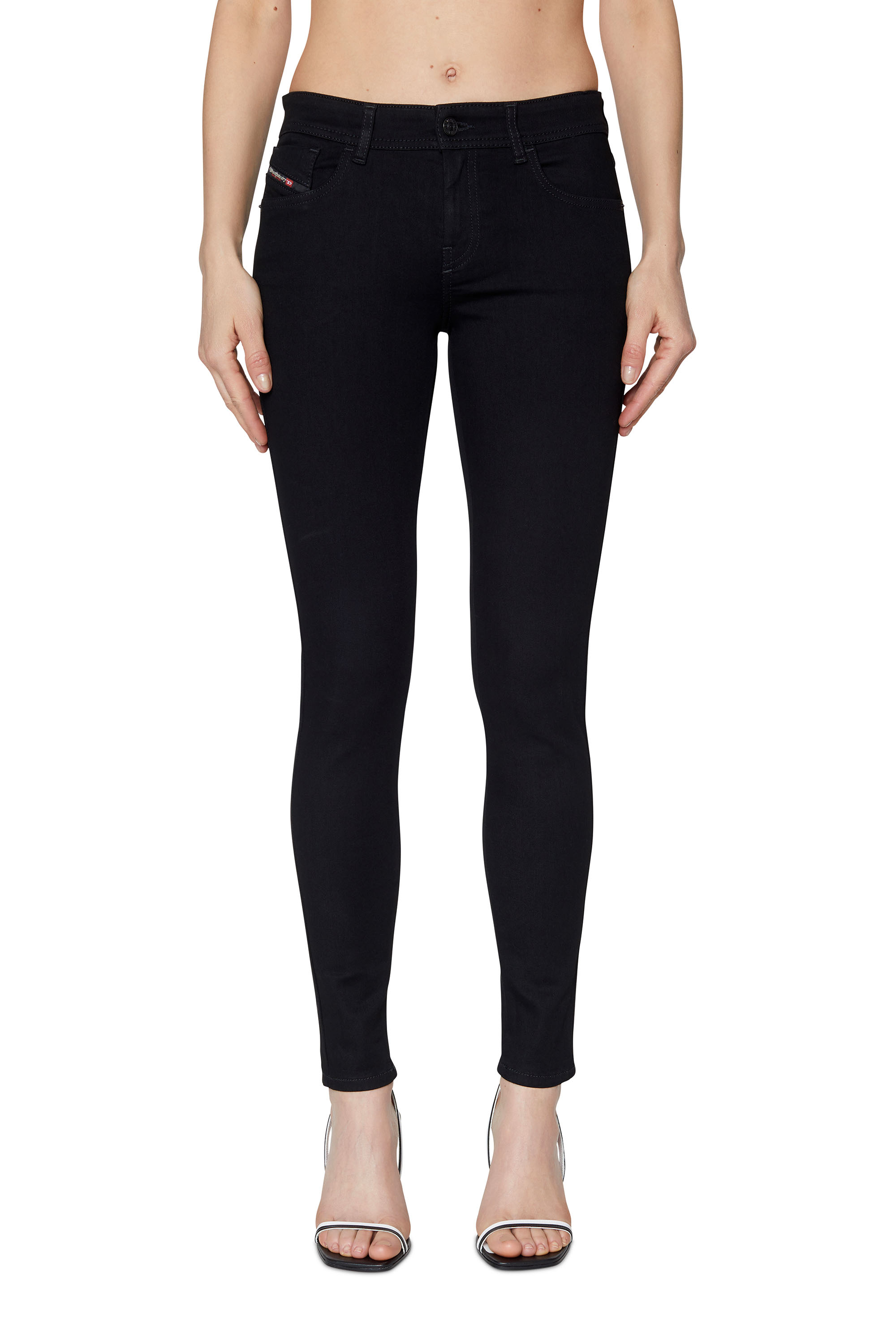 Diesel - Woman Super skinny Jeans 2017 Slandy 069EF, Black/Dark grey - Image 1