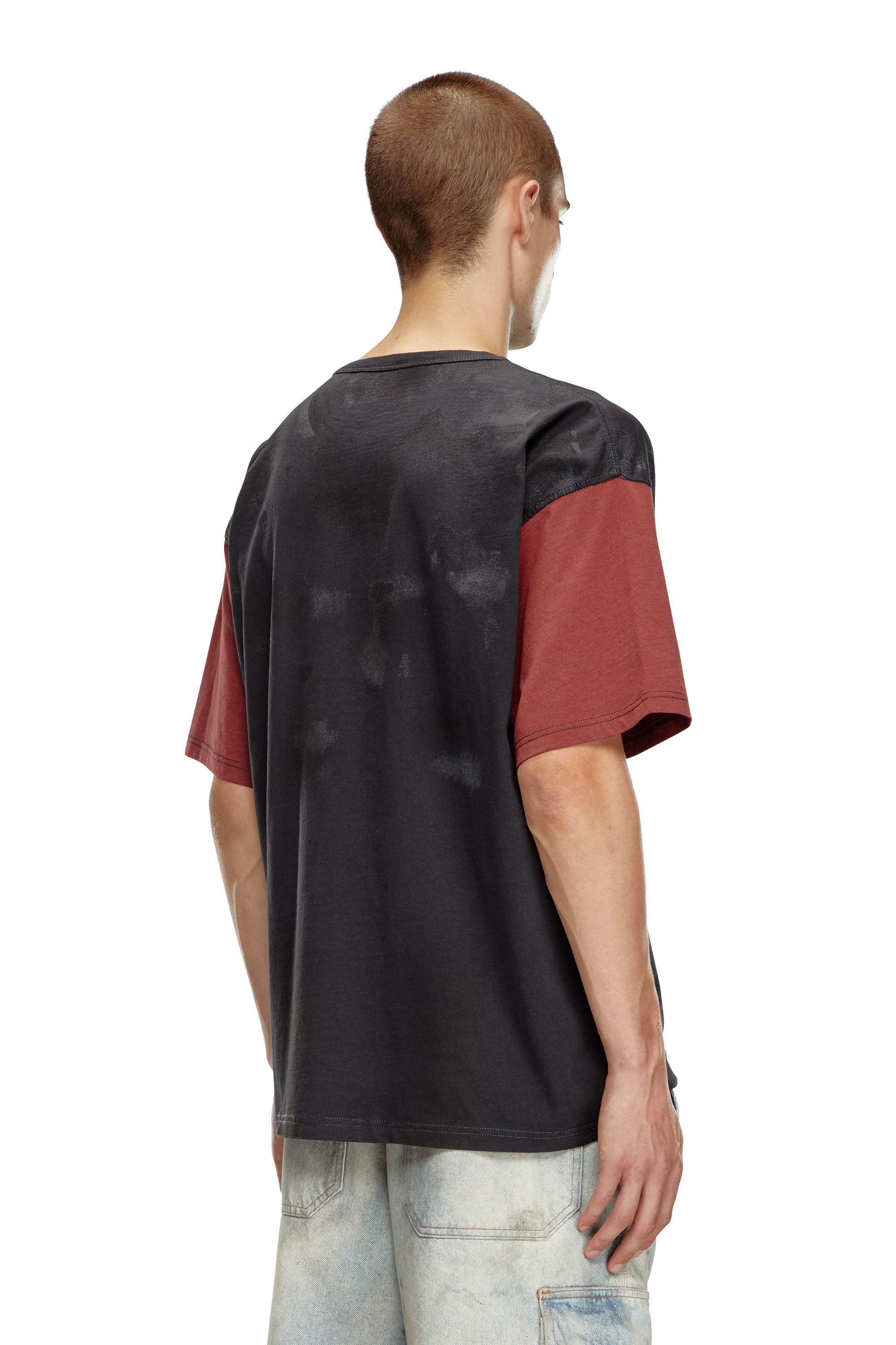 Diesel - T-BOXT-Q4, Man Colour-block T-shirt with dirty effects in Multicolor - Image 4