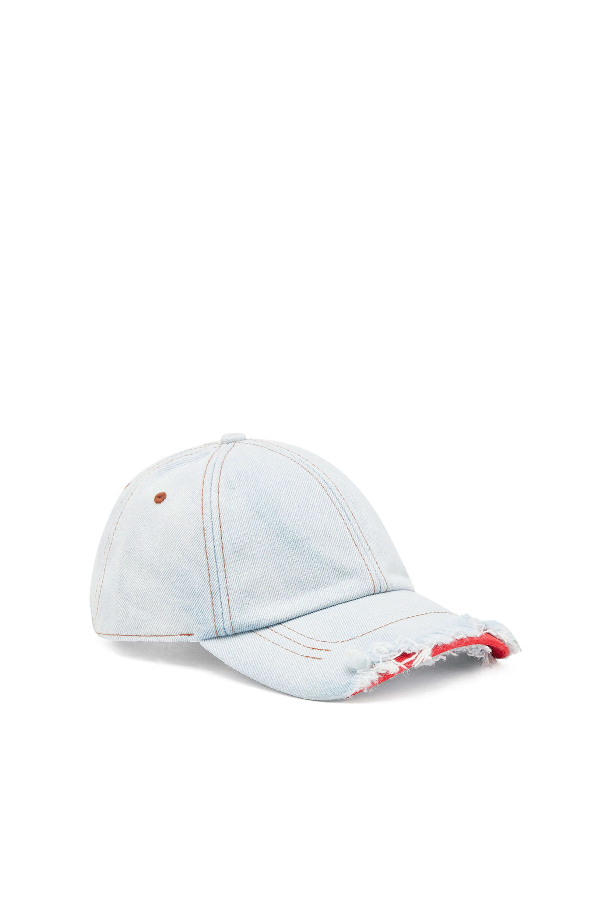 Diesel - C-REEP-1, Man Denim baseball cap with frayed peak in Blue - Image 1