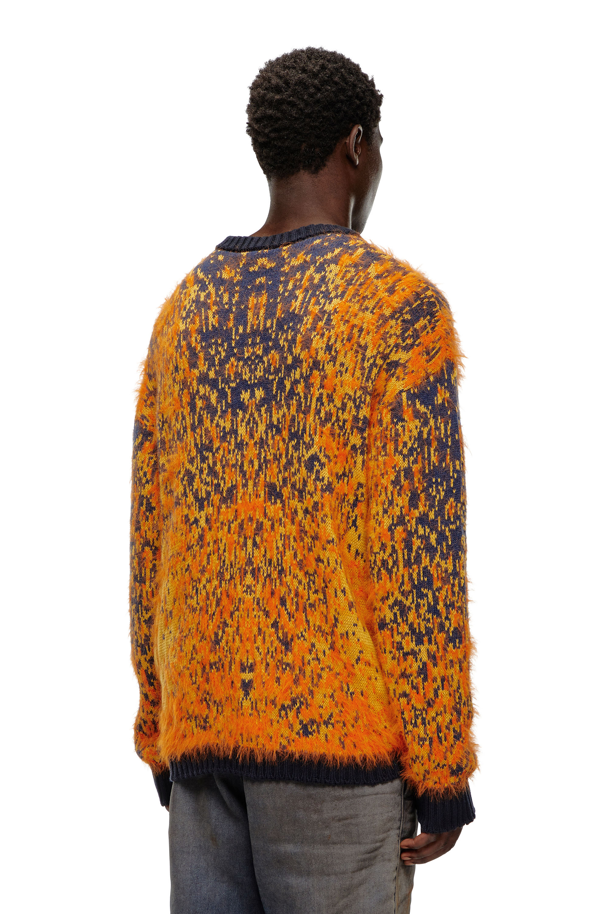 Diesel - K-RAIN, Man's Jumper with acid rain effect in Orange - 4