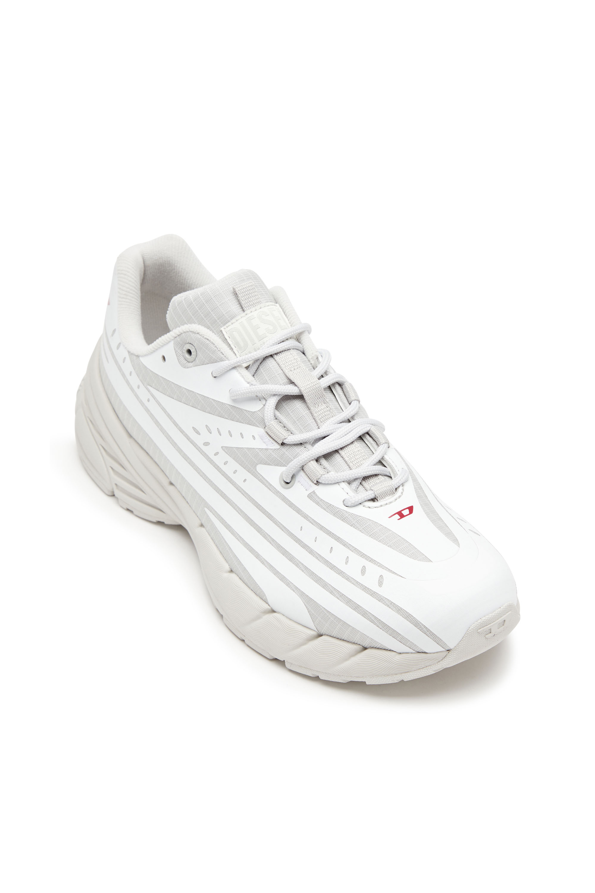 Diesel - D-AIRSPEED LOW, Man's D-Airspeed Low-Striped sneakers in coated ripstop in White/Grey - 6